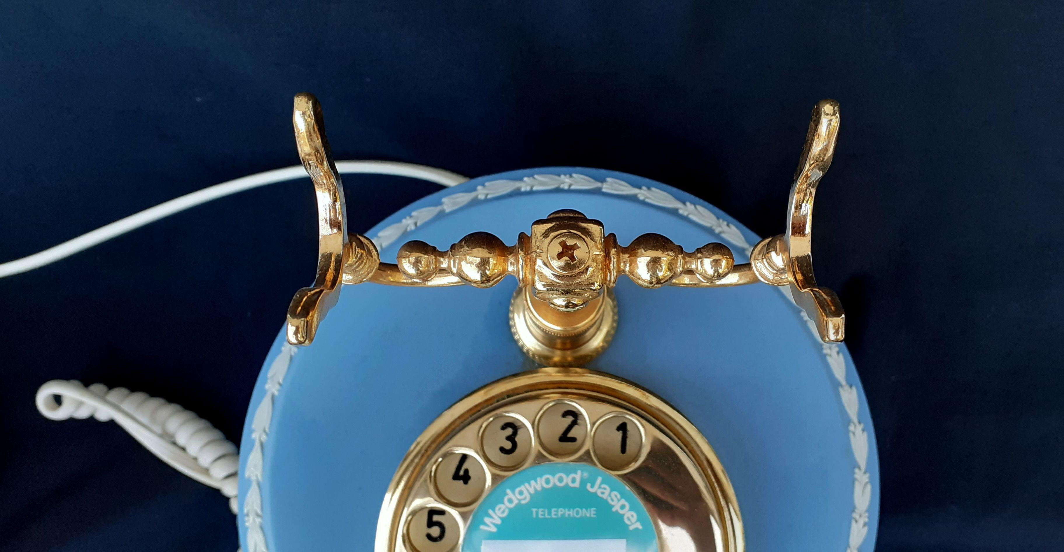 RARE Wedgwood Jasperware Blue Rotary Dial Astral Vintage Telephone Collector For Sale 11