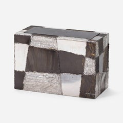 Rare Welded and Patinated Aluminum "Argente" Side Table by Paul Evans for Direct