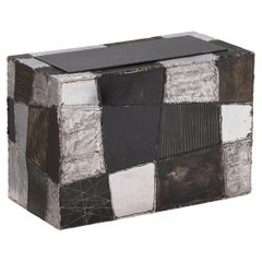 Rare Welded and Patinated Aluminum "Argente" Side Table by Paul Evans for Direct