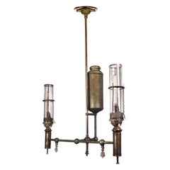 Rare Welsbach Hydro-Carbon Chandelier, Electrified