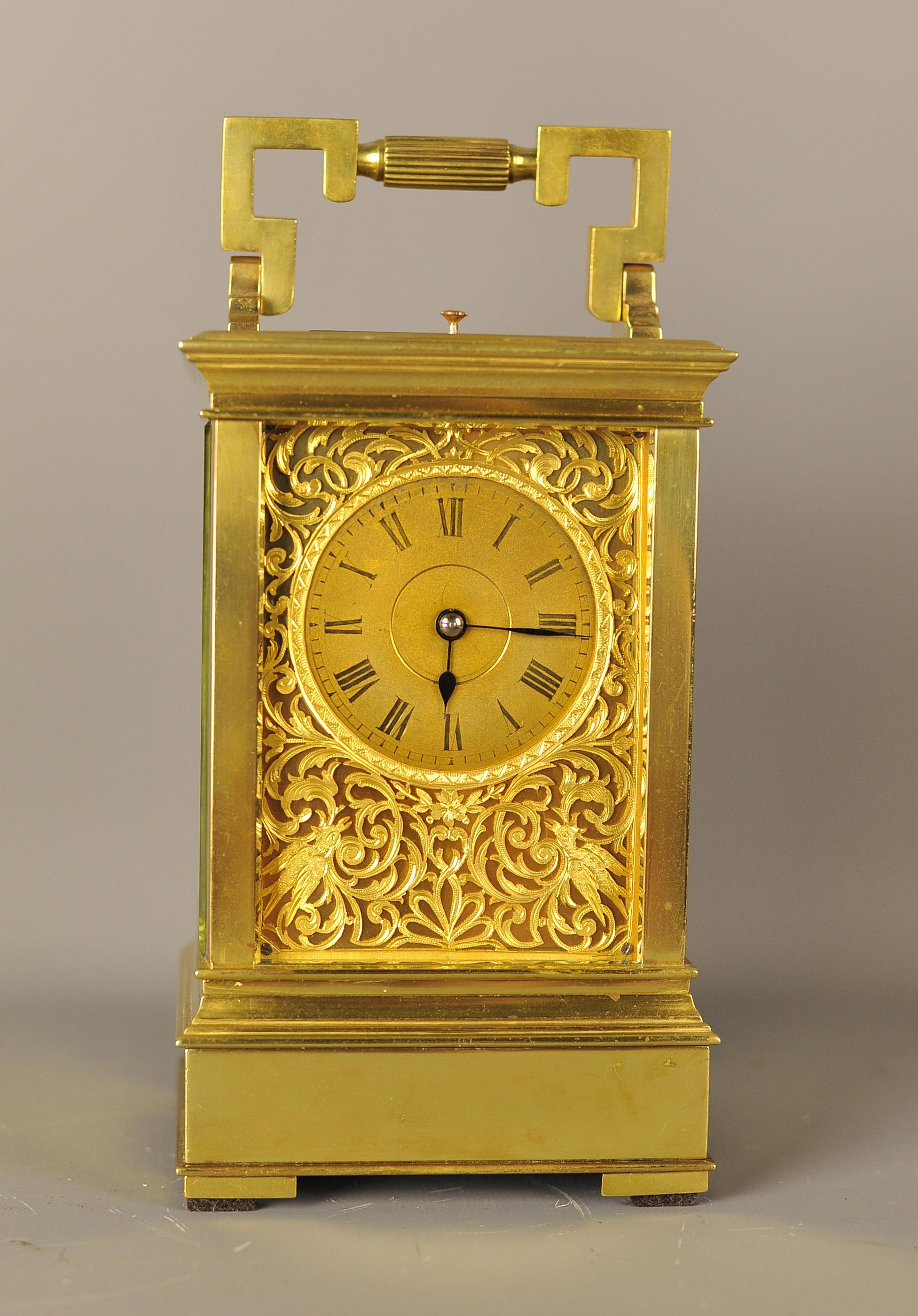 French Rare Westminster Chiming Repeating Carriage Clock For Sale