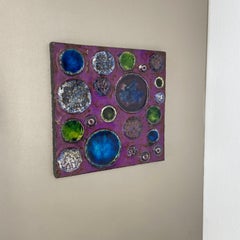 raro elemento de placa de pared de cerámica de lava gorda "URANIA" de Ceramano, Alemania, 1970