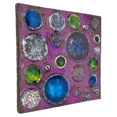 raro elemento de placa de pared de cerámica de lava gorda "URANIA" de Ceramano, Alemania, 1970