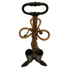 Rare Whimsical Bronze Umbrella Stand with Ladies Boot Motif by Maitland Smith