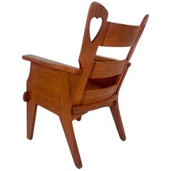 Rare & Whimsical Cushman Hard Rock Maple Chair w. Heart Cut-Outs Mortise & Tenon