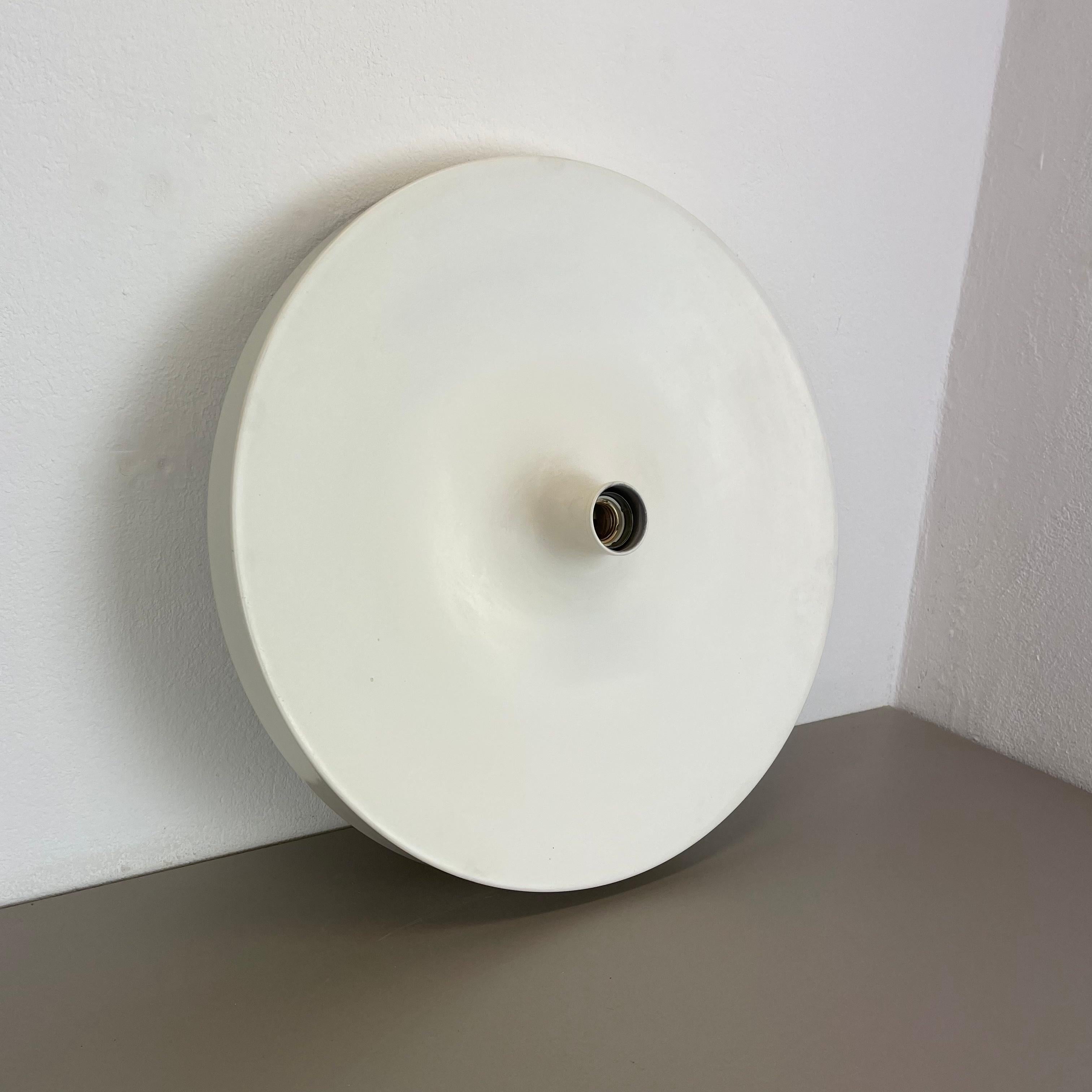 Rare White Charlotte Perriand Style Disc Wall Light by Staff, Germany 1970 5