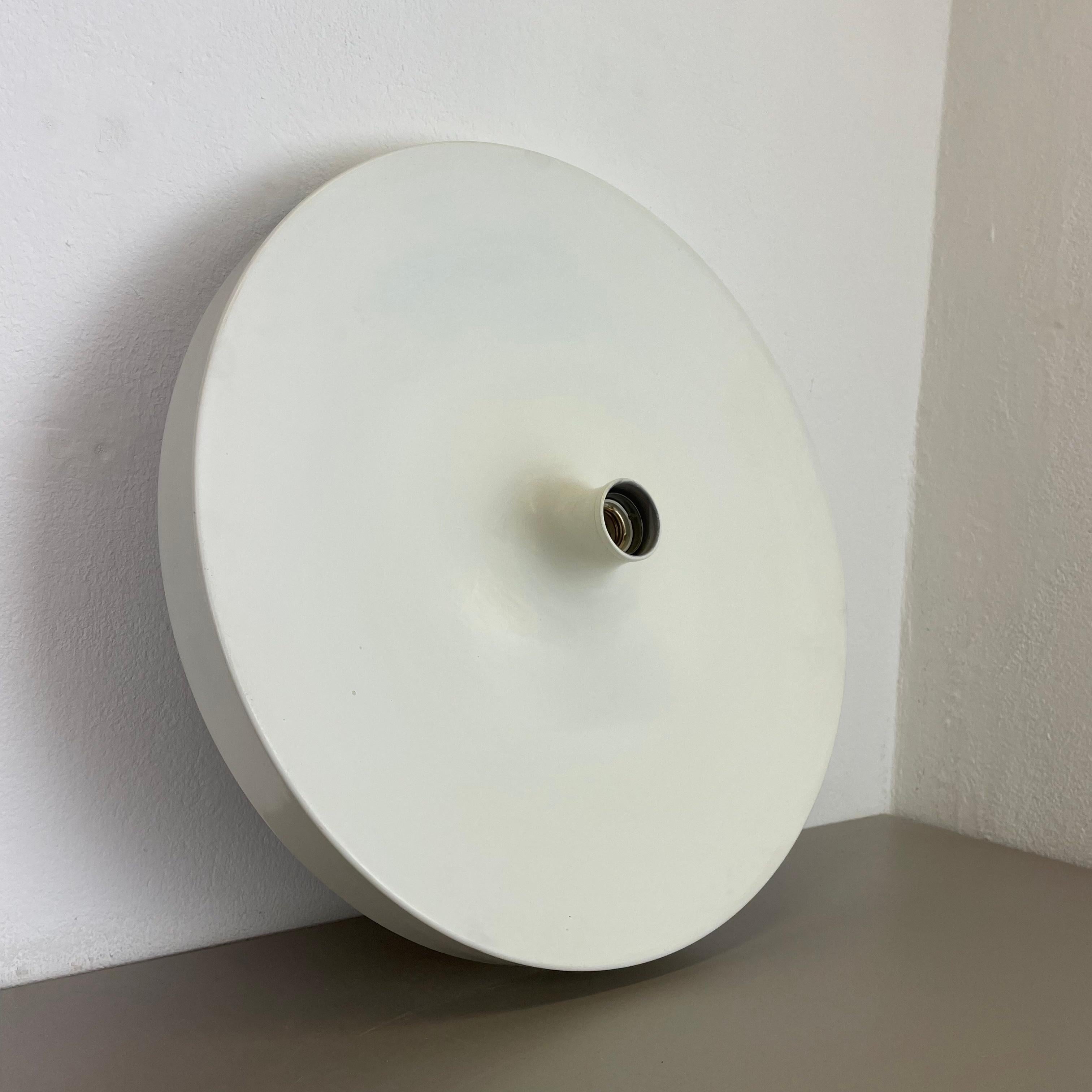Rare White Charlotte Perriand Style Disc Wall Light by Staff, Germany 1970 6