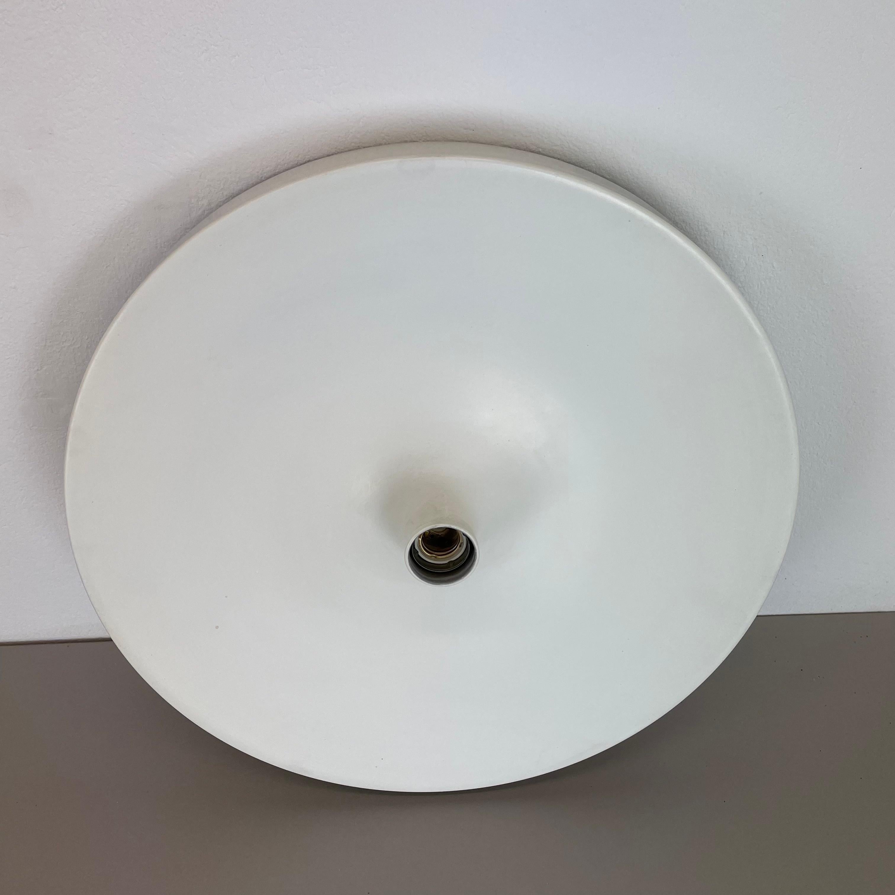 Metal Rare White Charlotte Perriand Style Disc Wall Light by Staff, Germany 1970