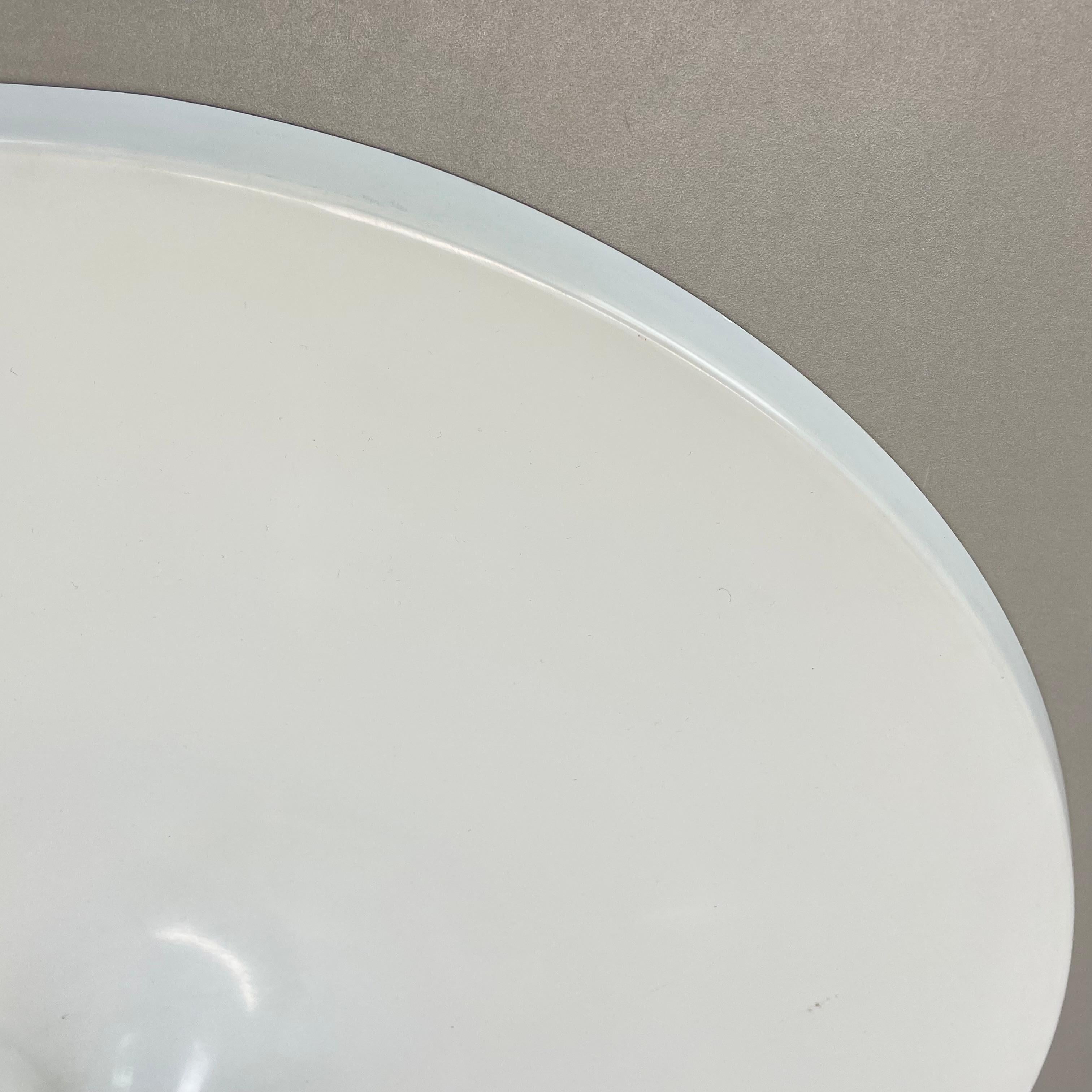 Rare white Charlotte Perriand 52cm Disc Wall Light by Honsel, Germany 1970s For Sale 4