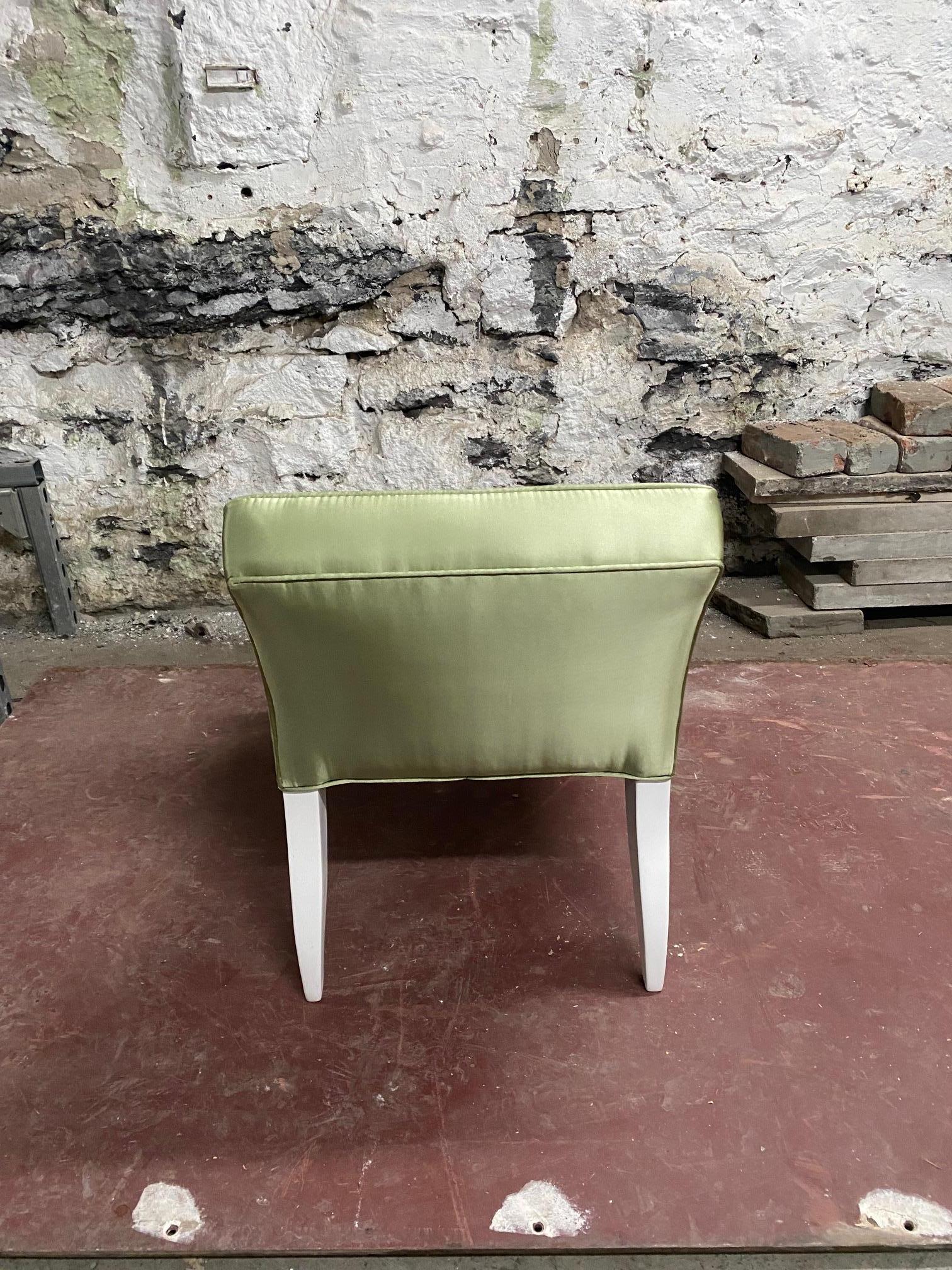 Rare White Gessoed Back Stool by Andre Arbus In Good Condition For Sale In Montreal, QC