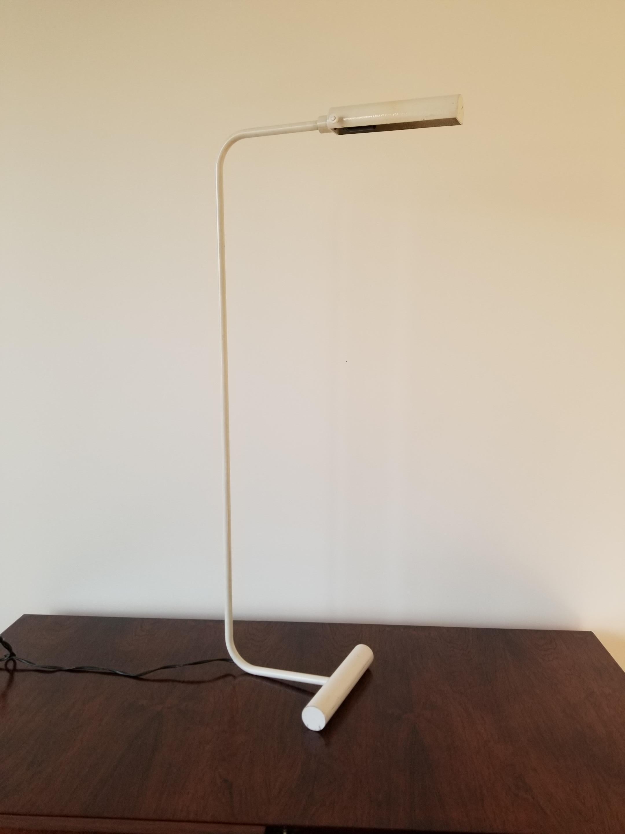 Rare White Lacquered Reading Lamp by Christian Liaigre, France, 1980s In Fair Condition In New York, NY