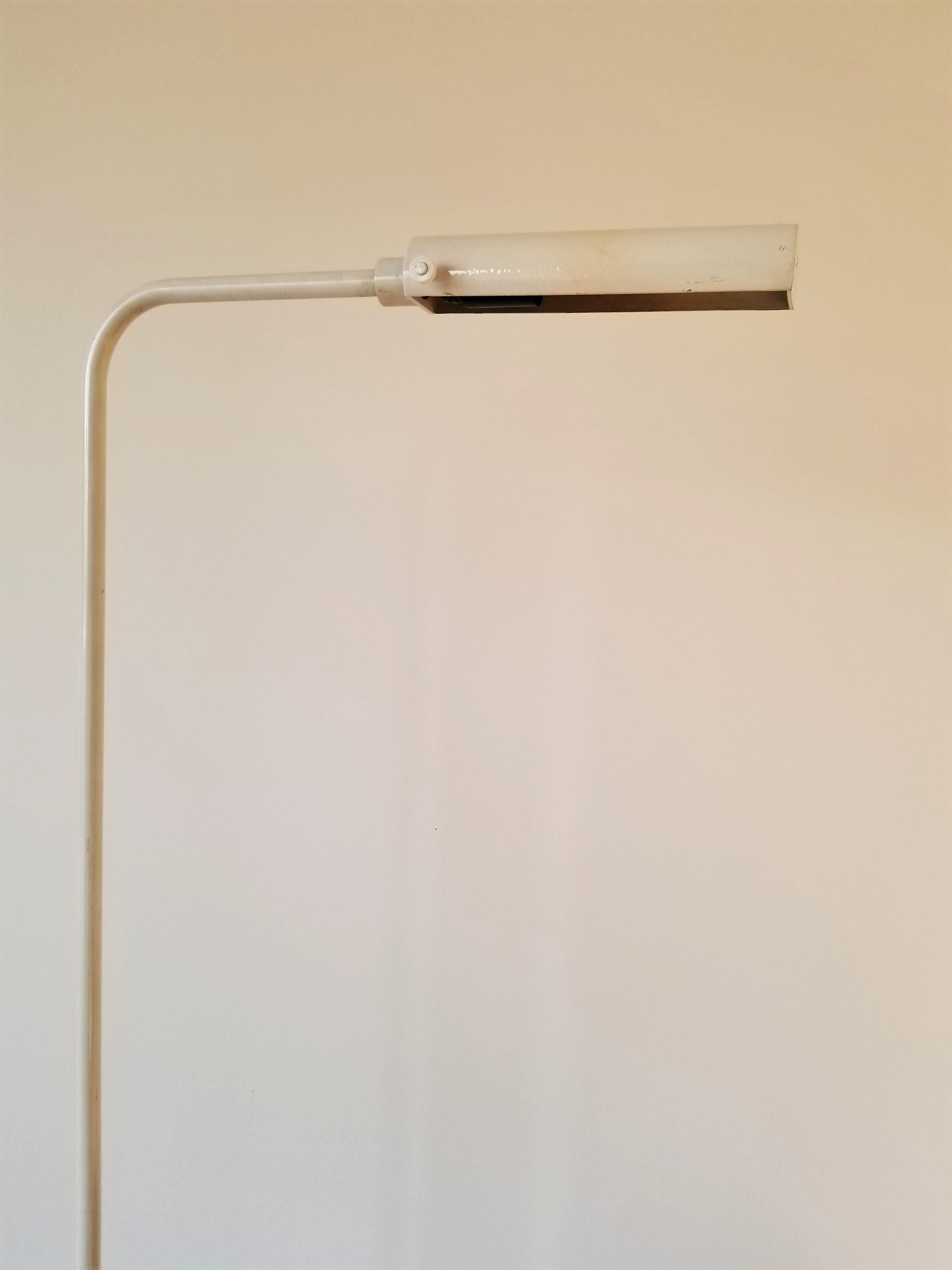 Brass Rare White Lacquered Reading Lamp by Christian Liaigre, France, 1980s