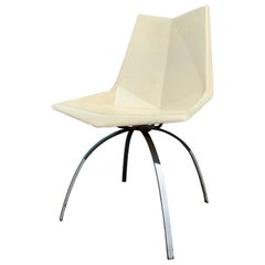 Rare White Paul McCobb Origami Chair on Spider Base