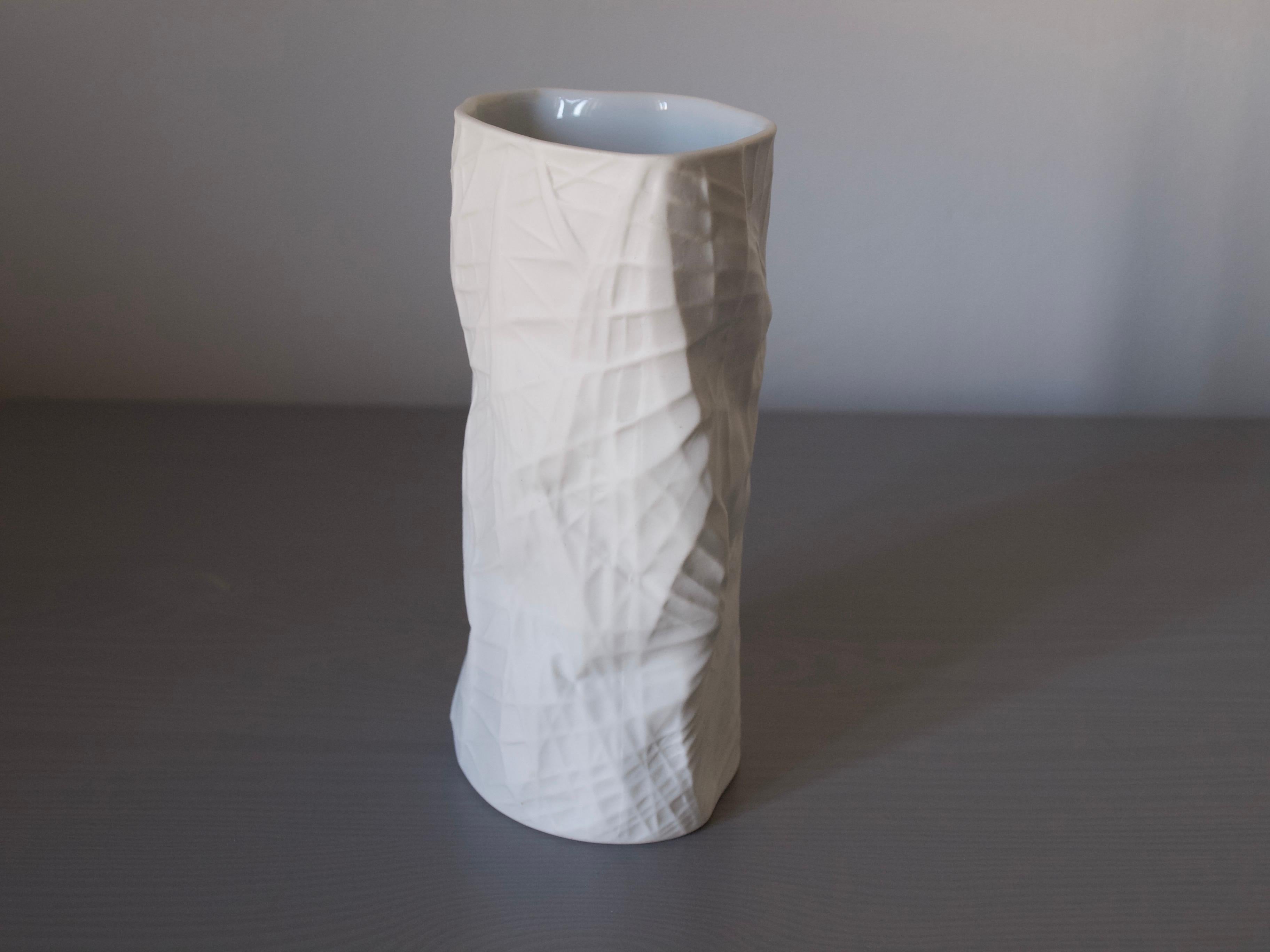 Allemand Rare vase blanc « Structura » de Rosenthal Studio Line par Martin Freyer