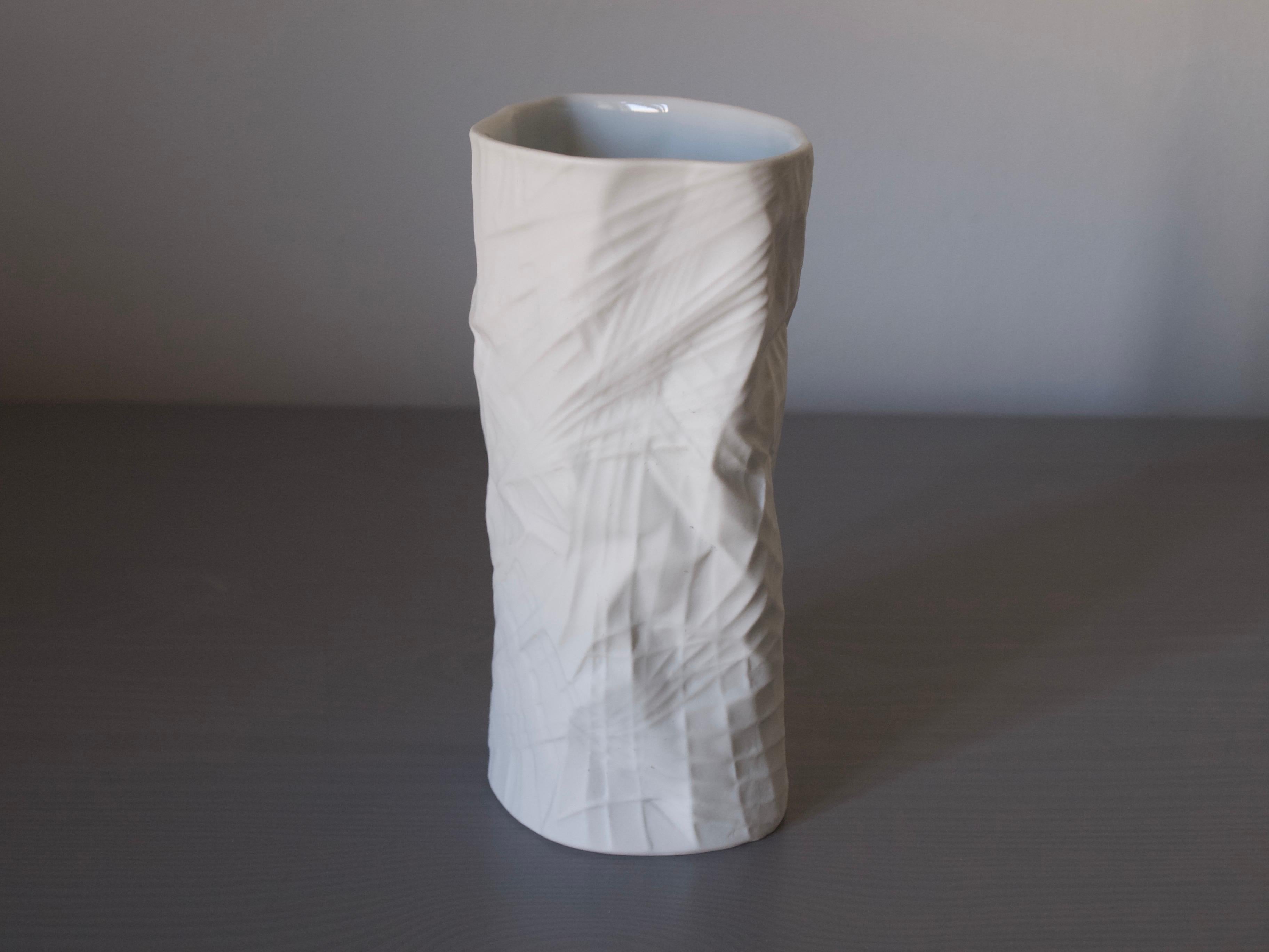Mid-20th Century Rare White Rosenthal Studio Line 'Structura' Vase by Martin Freyer
