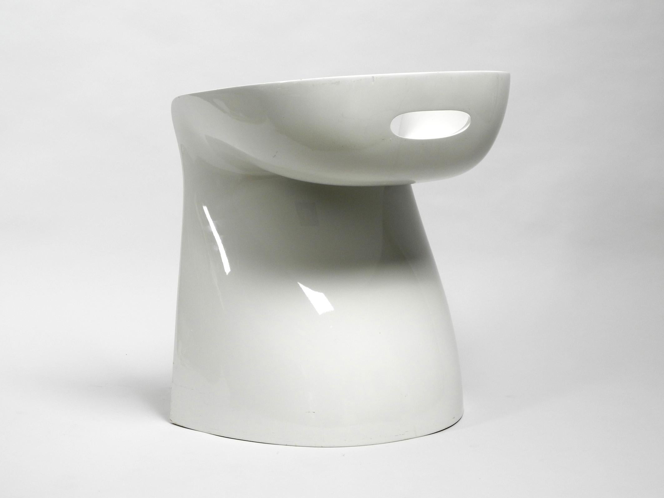 Rare White Stool by Winfried Staeb from the 1970s for Form + Life Collection 8