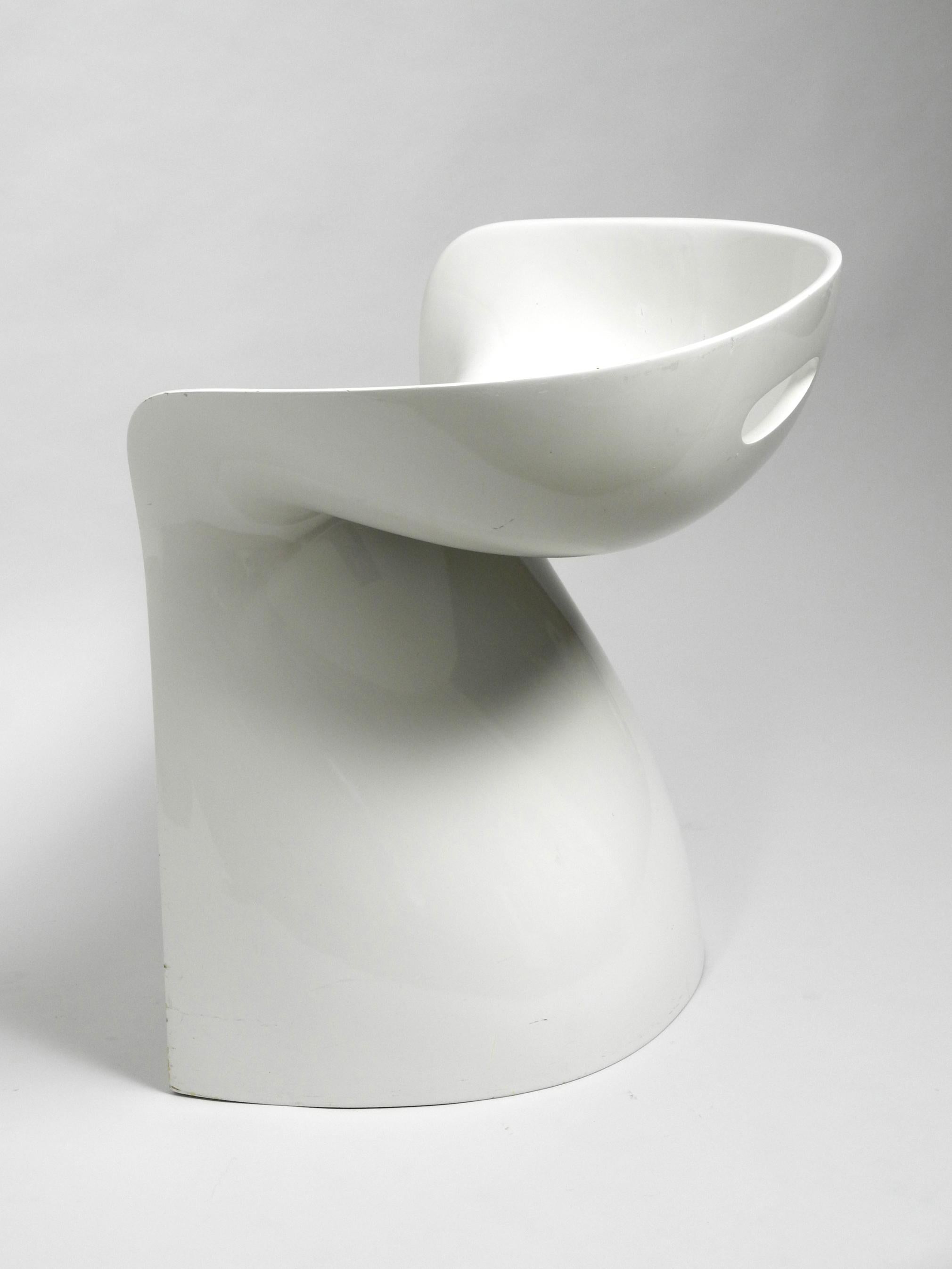 German Rare White Stool by Winfried Staeb from the 1970s for Form + Life Collection