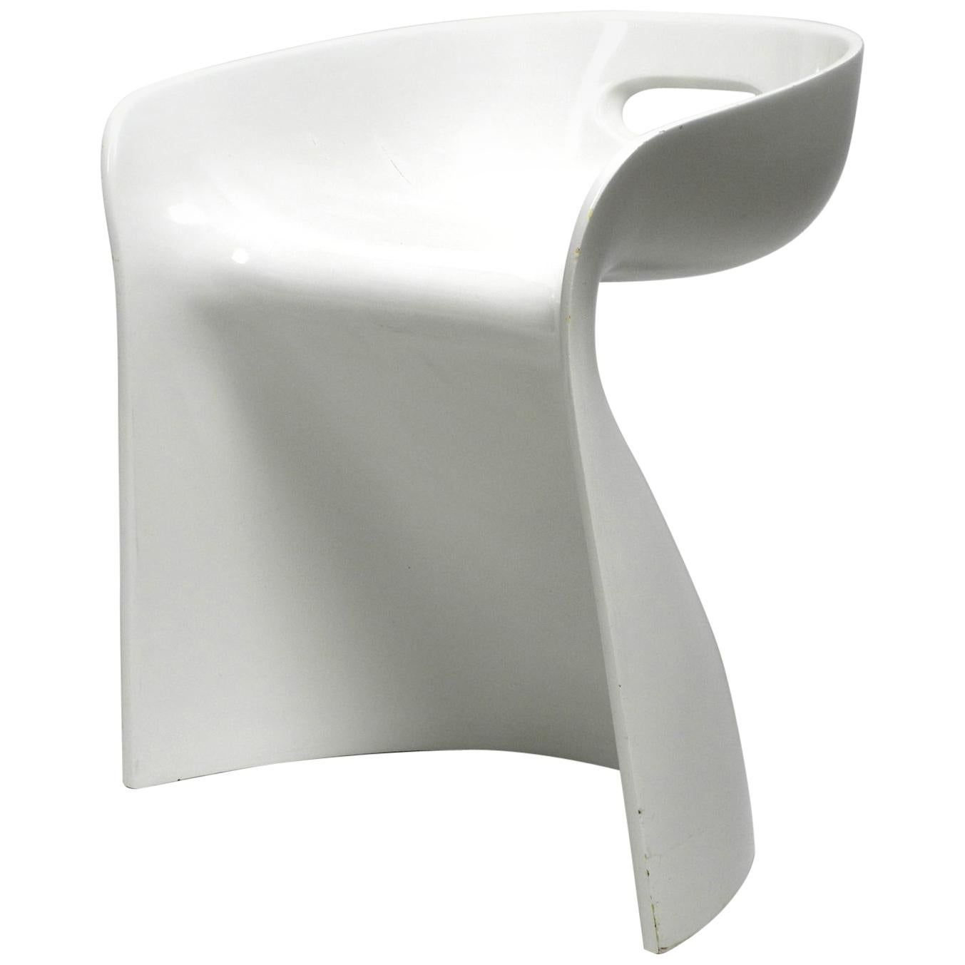 Rare White Stool by Winfried Staeb from the 1970s for Form + Life Collection