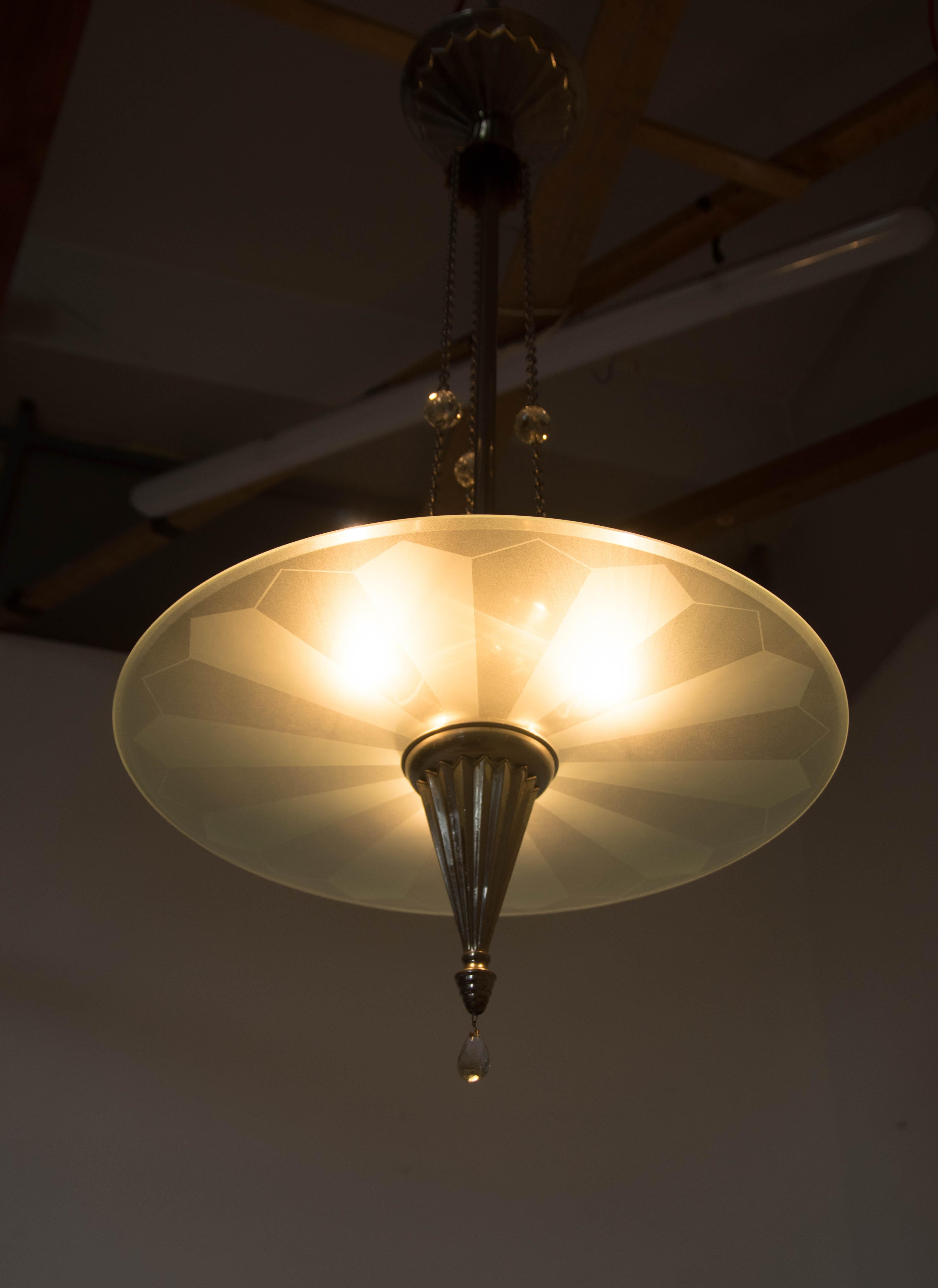 Rare Wiener Werkstatte Chandelier, Attributed to Dagobert Peche, 1920s For Sale 7