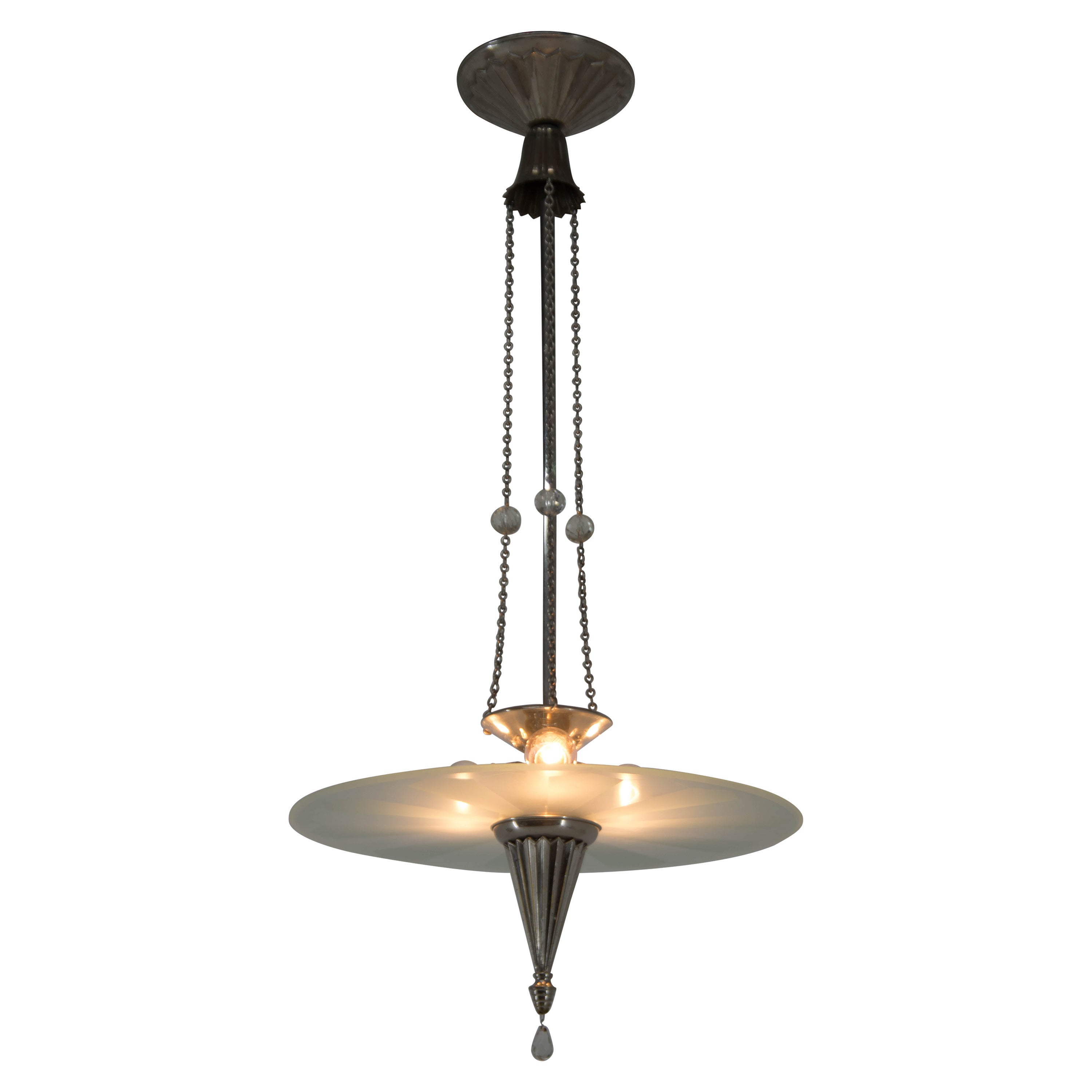 Rare Wiener Werkstatte Chandelier, Attributed to Dagobert Peche, 1920s