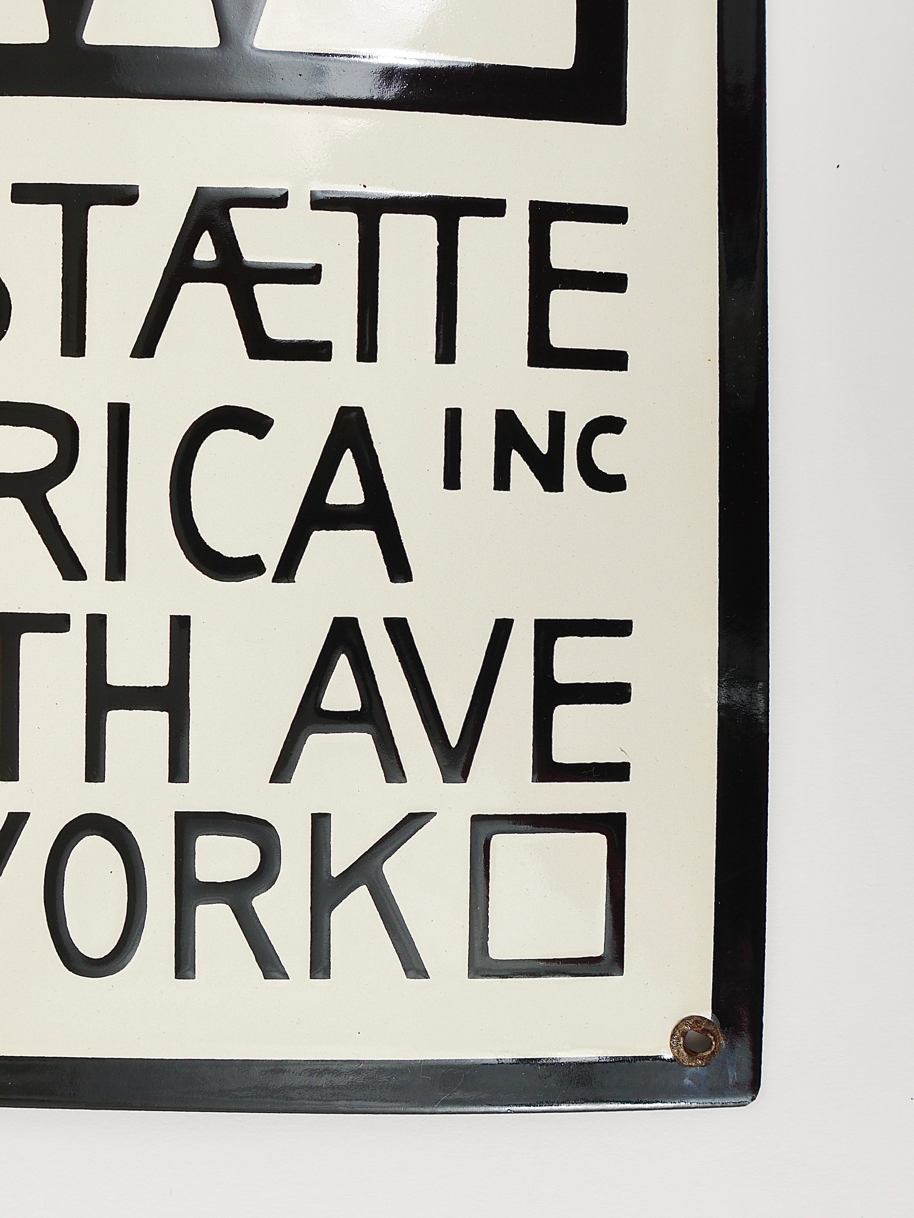 Rare Wiener Werkstätte of America Inc New York Enameled Advertising Sign For Sale 10