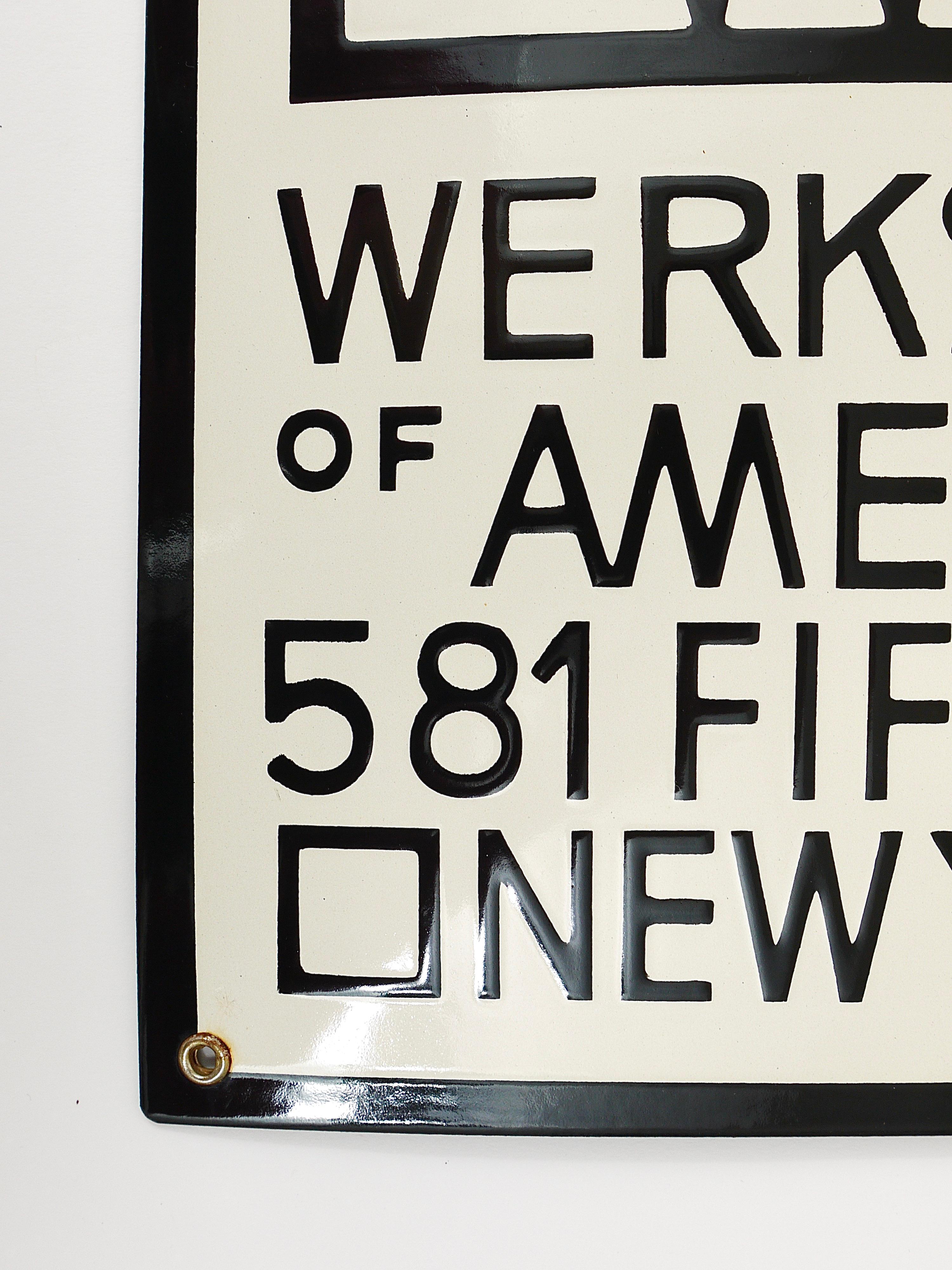 Rare Wiener Werkstätte of America Inc New York Enameled Advertising Sign For Sale 11