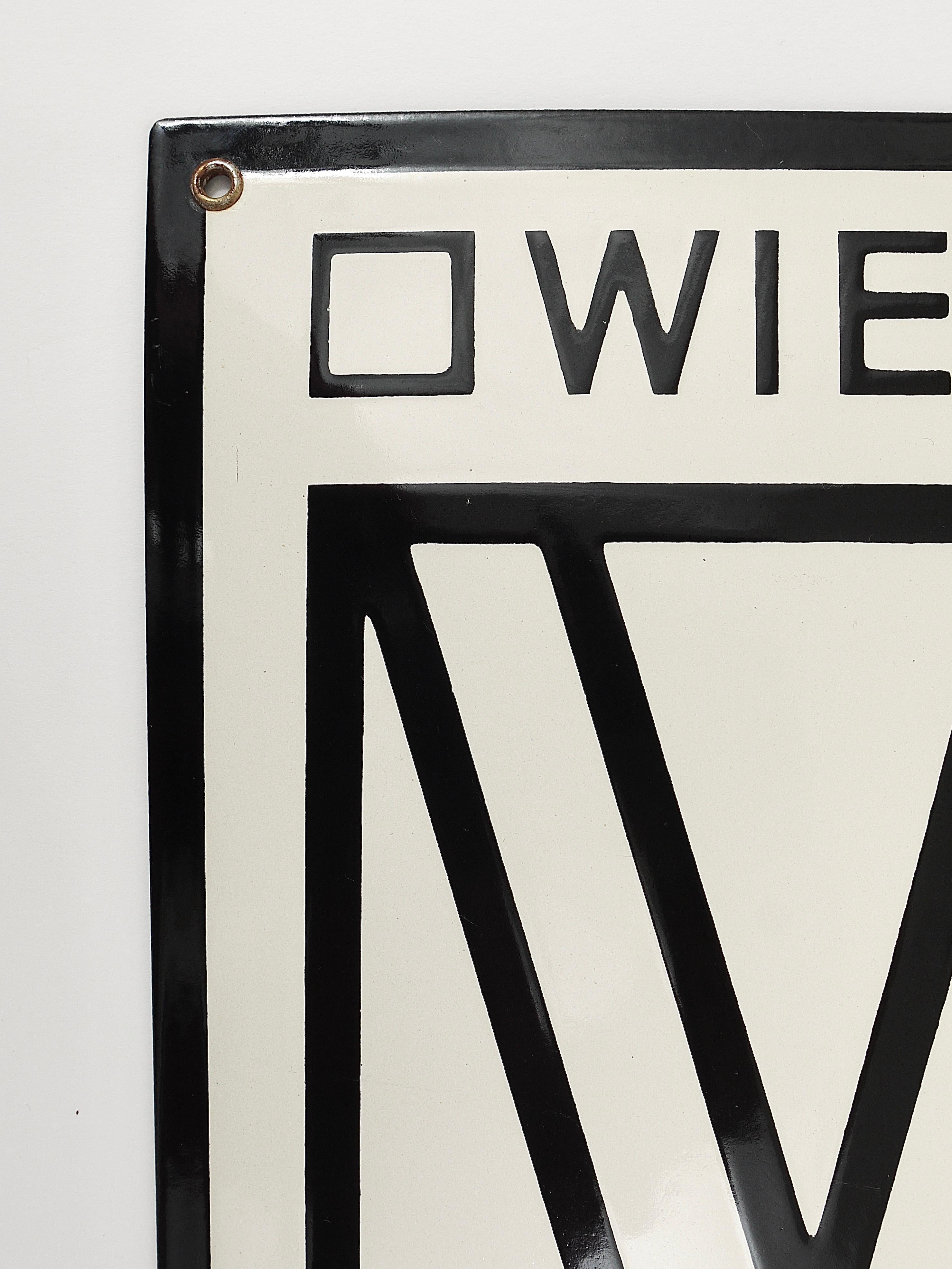Rara insegna pubblicitaria smaltata di Wiener Werkstätte of America Inc New York in vendita 11