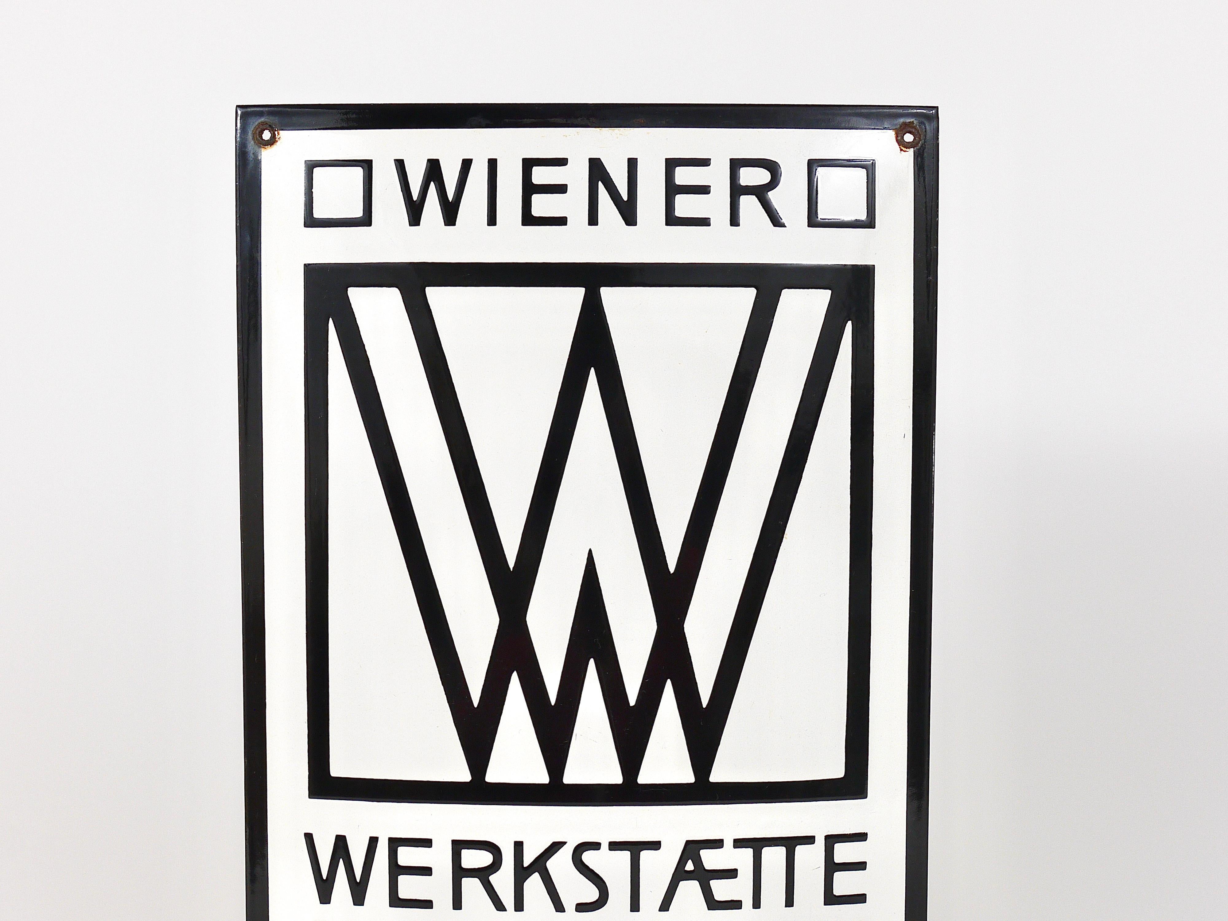 Rare panneau publicitaire émaillé Wiener Werkstätte of America Inc New York 1