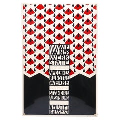 Josef Hoffmann Wiener Werkstätte Vienna Art Nouveau Cartello pubblicitario smaltato