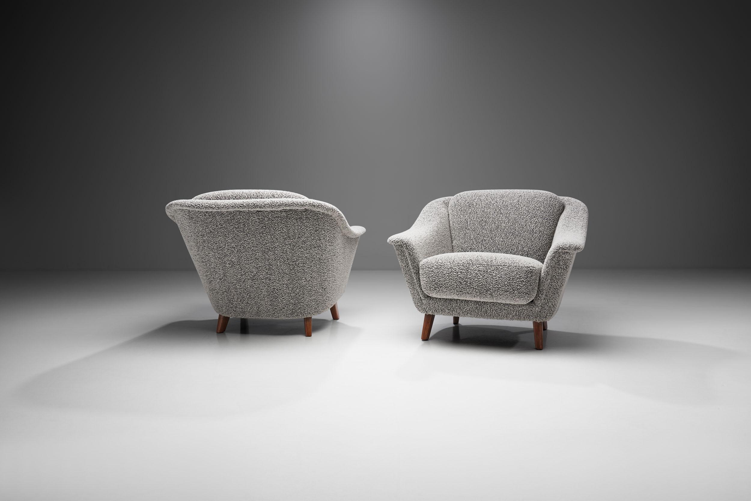 Rare Wilhelm Knoll Lounge Chairs in Bouclé, Germany, 1970s 1
