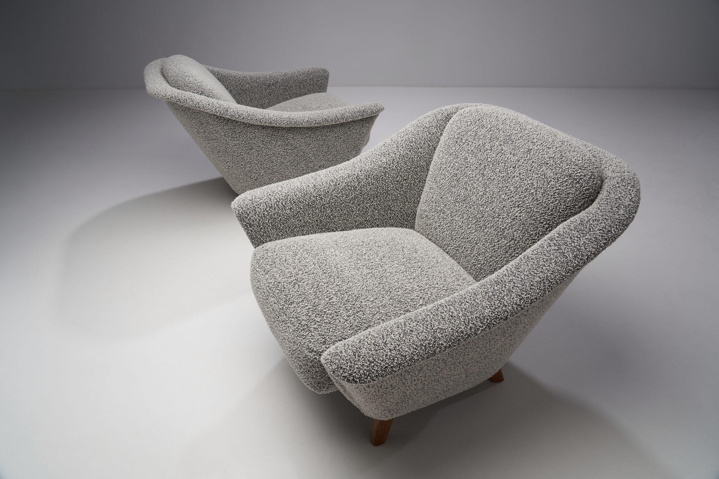Rare Wilhelm Knoll Lounge Chairs in Bouclé, Germany, 1970s 2