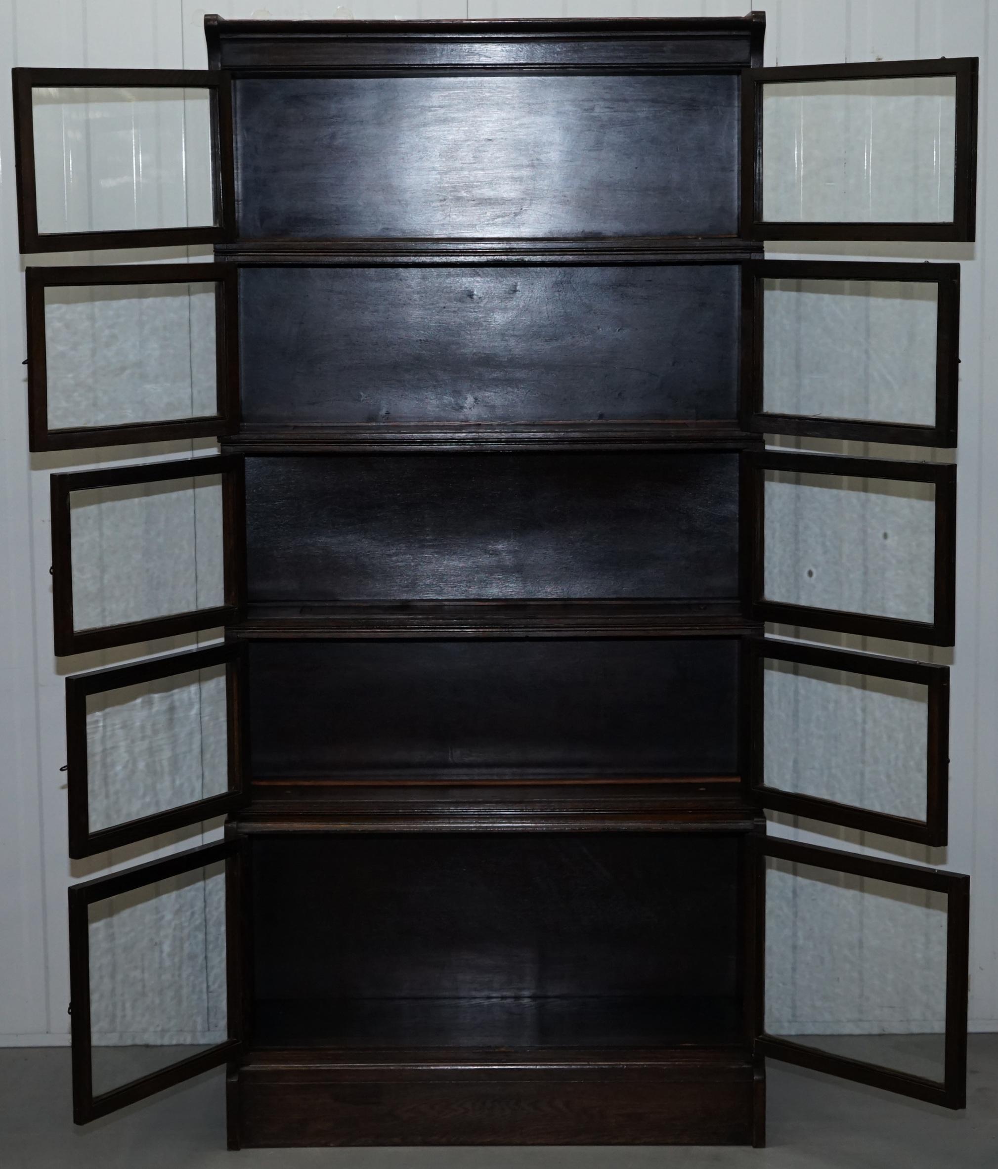Rare William Baker Co Oxford Stacking Corner Legal Library Bookcase Minty Global 1