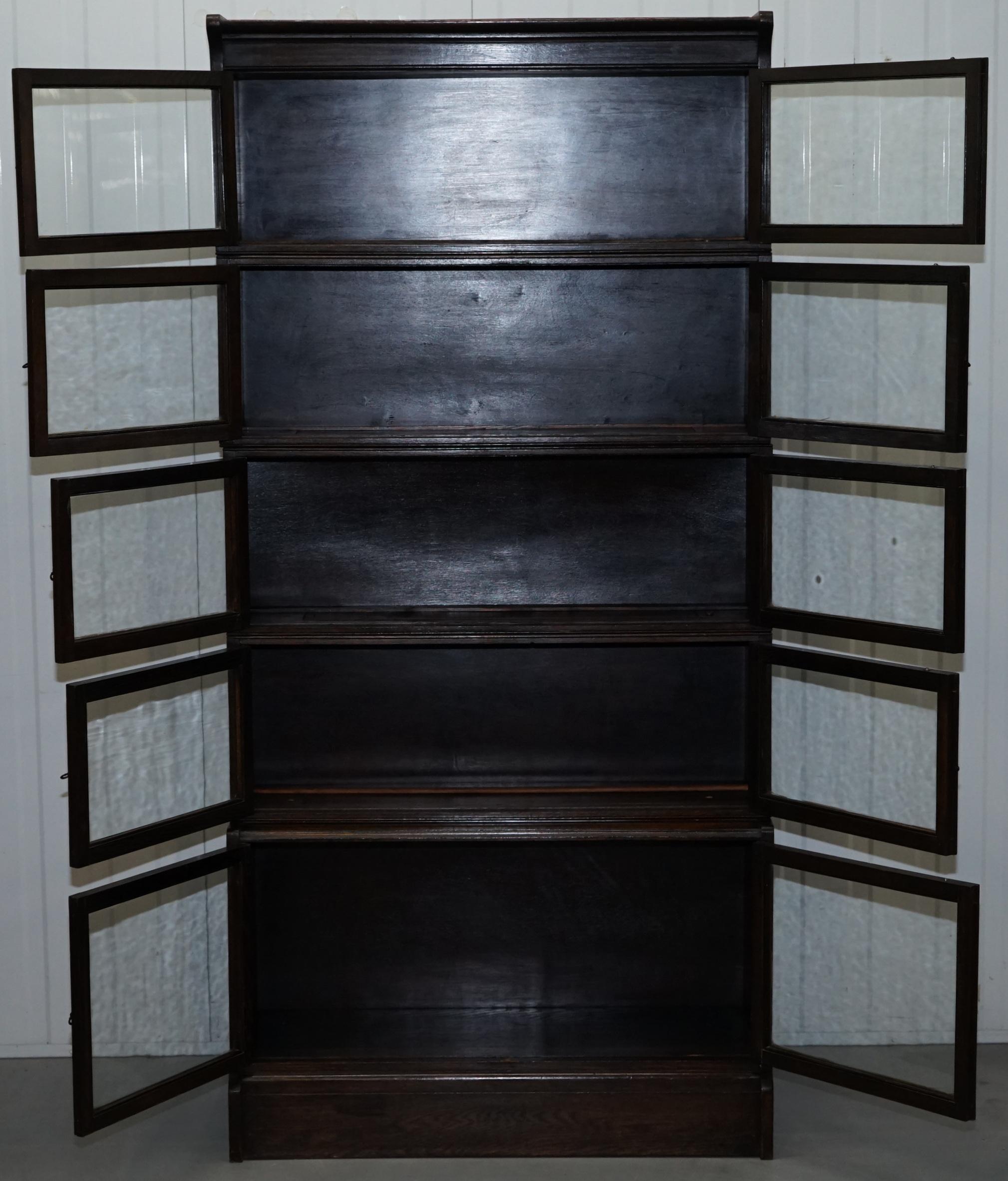 Rare William Baker Co Oxford Stacking Corner Legal Library Bookcase Minty Global 2