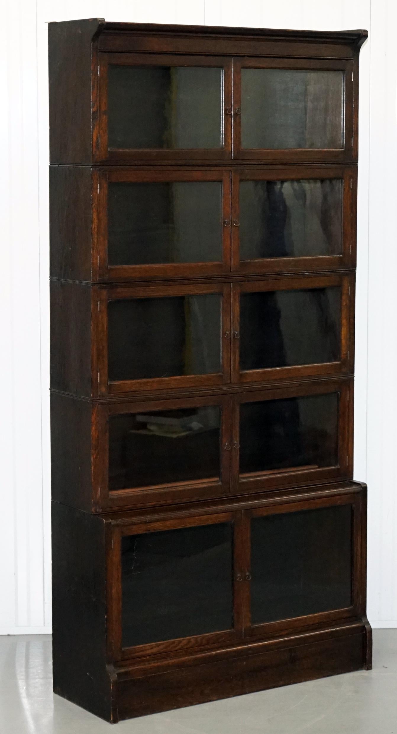 Rare William Baker Co Oxford Stacking Corner Legal Library Bookcase Minty Global 2