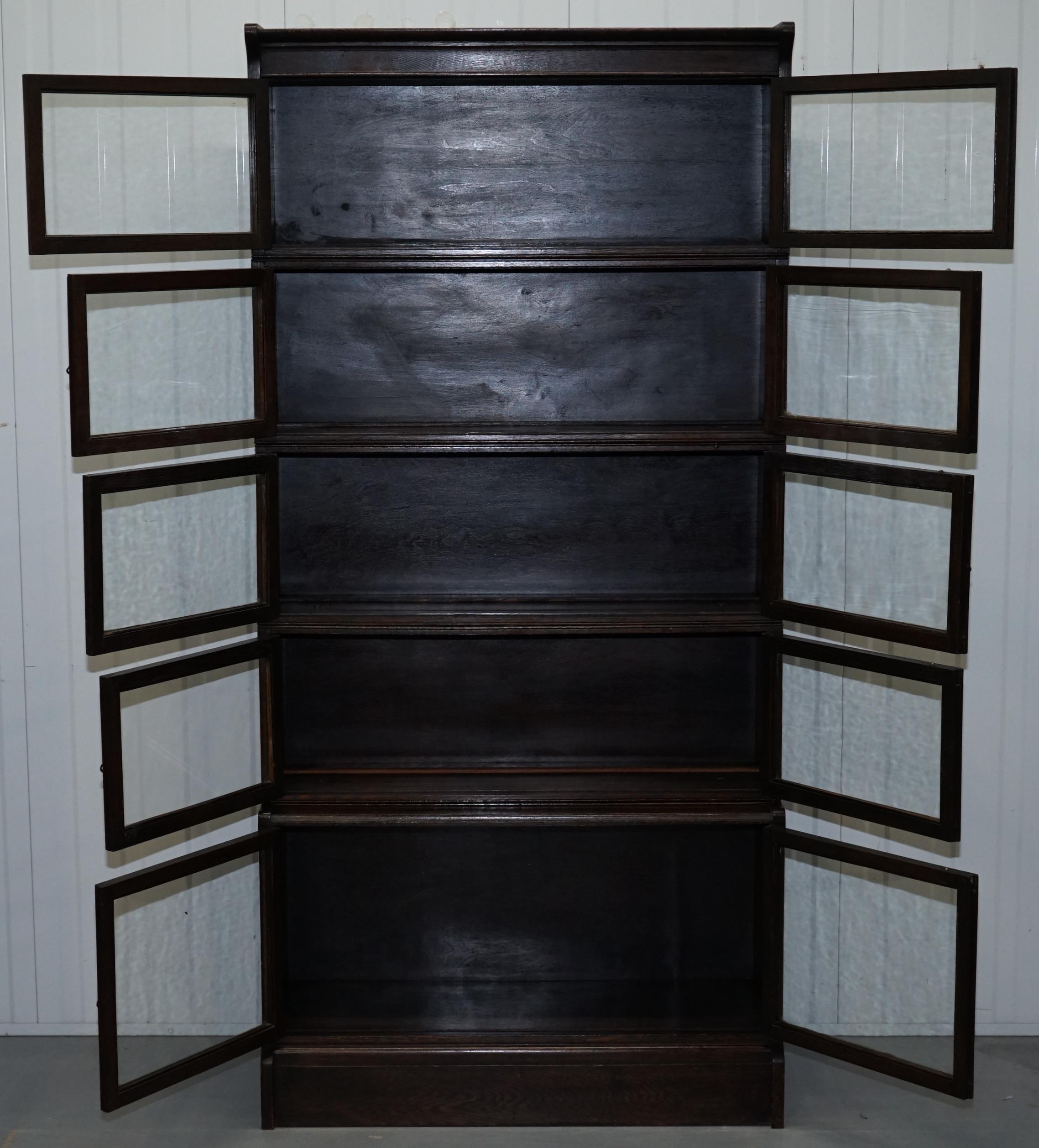 Rare William Baker Co Oxford Stacking Corner Legal Library Bookcase Minty Global 5