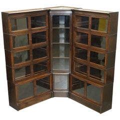 Rare William Baker Co Oxford Stacking Corner Legal Library Bookcase Minty Global
