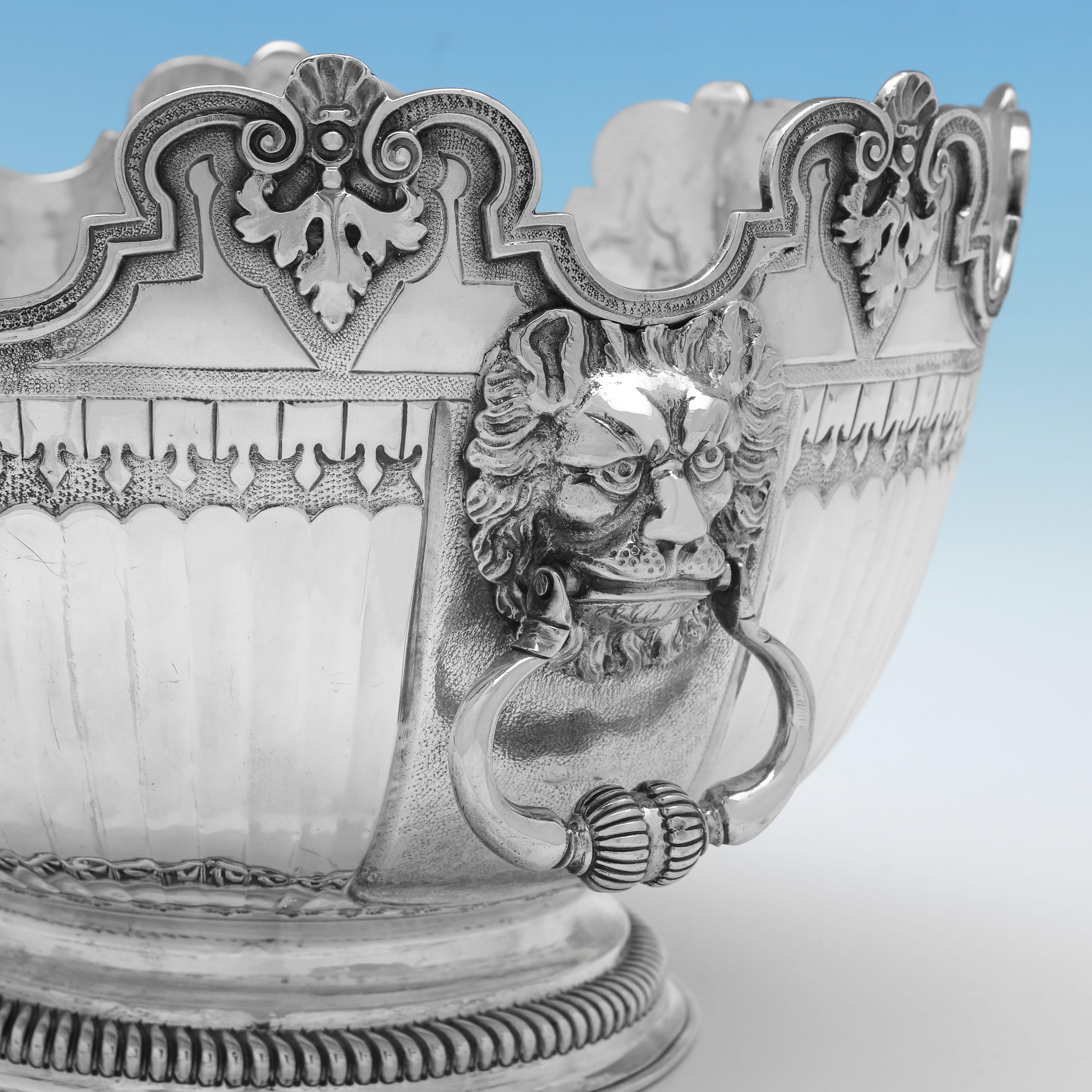 Raro cuenco Monteith de plata de ley de Guillermo III, Londres 1700 Inglés en venta