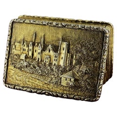 Rare William IV c1835 Castle-Top Abbotsford House Vinaigrette by Nathaniel Mills