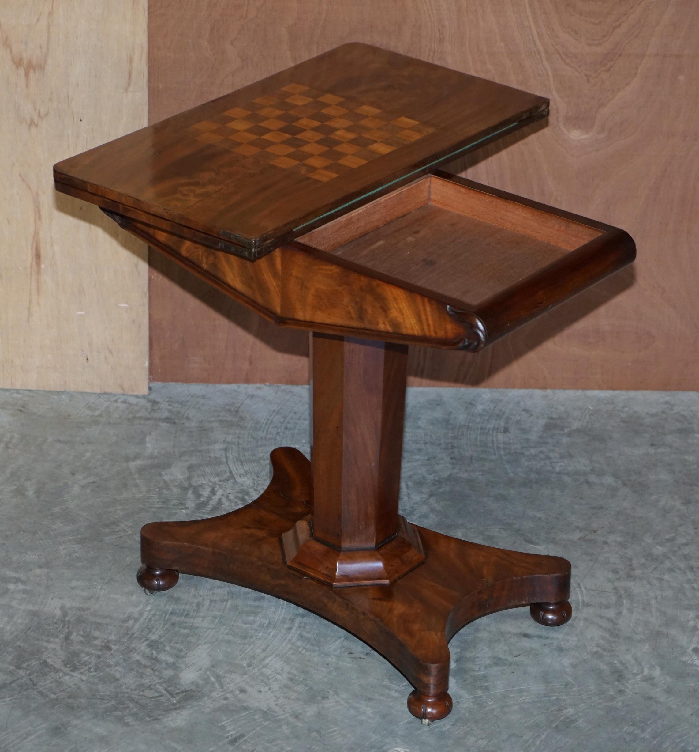 Rare William IV circa 1830 Hardwood Occasional Table Chess Board Games Cards Top For Sale 11