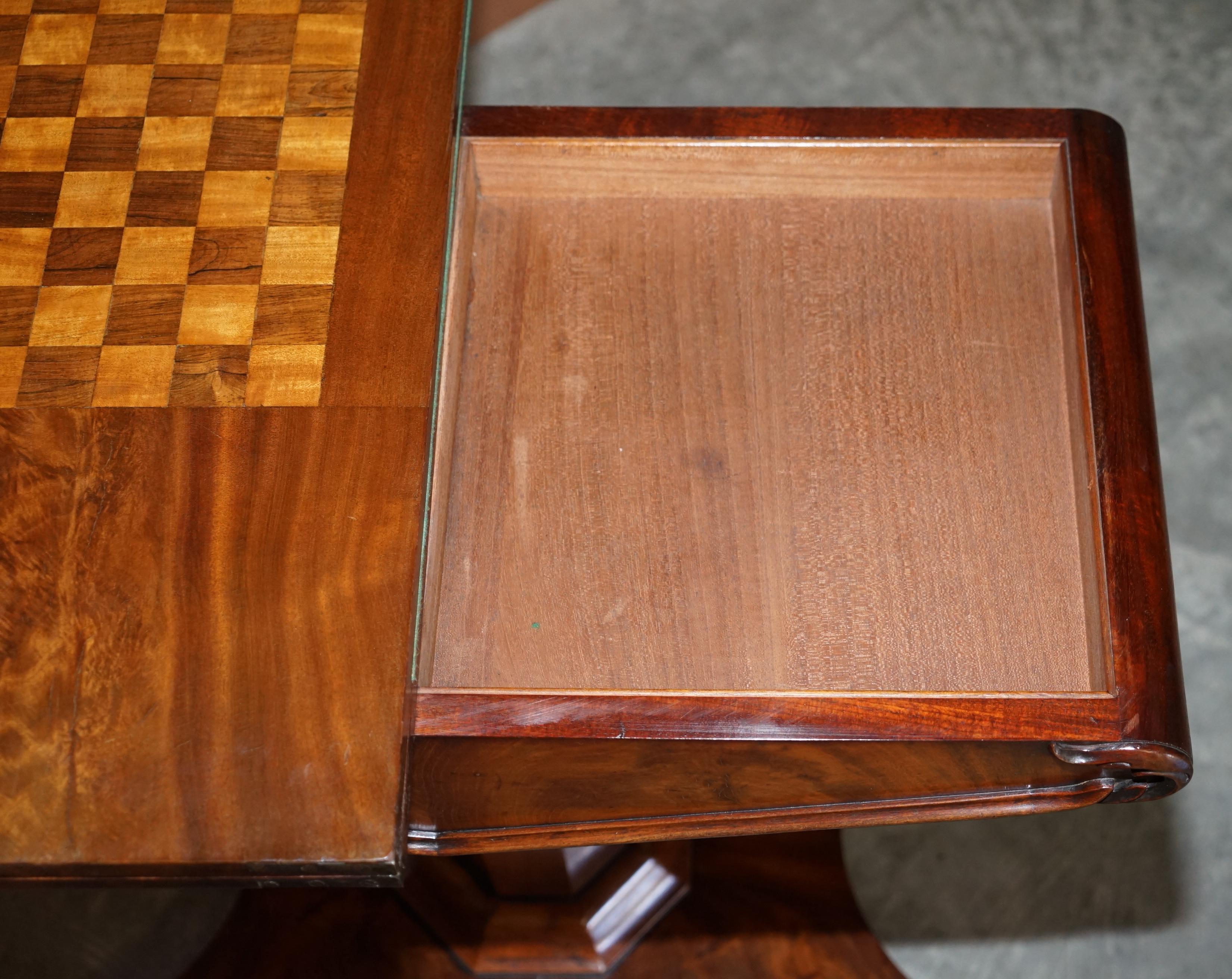Rare William IV circa 1830 Hardwood Occasional Table Chess Board Games Cards Top For Sale 11