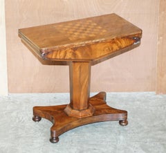Rare William IV circa 1830 Hardwood Occasional Table Chess Board Games Cards Top