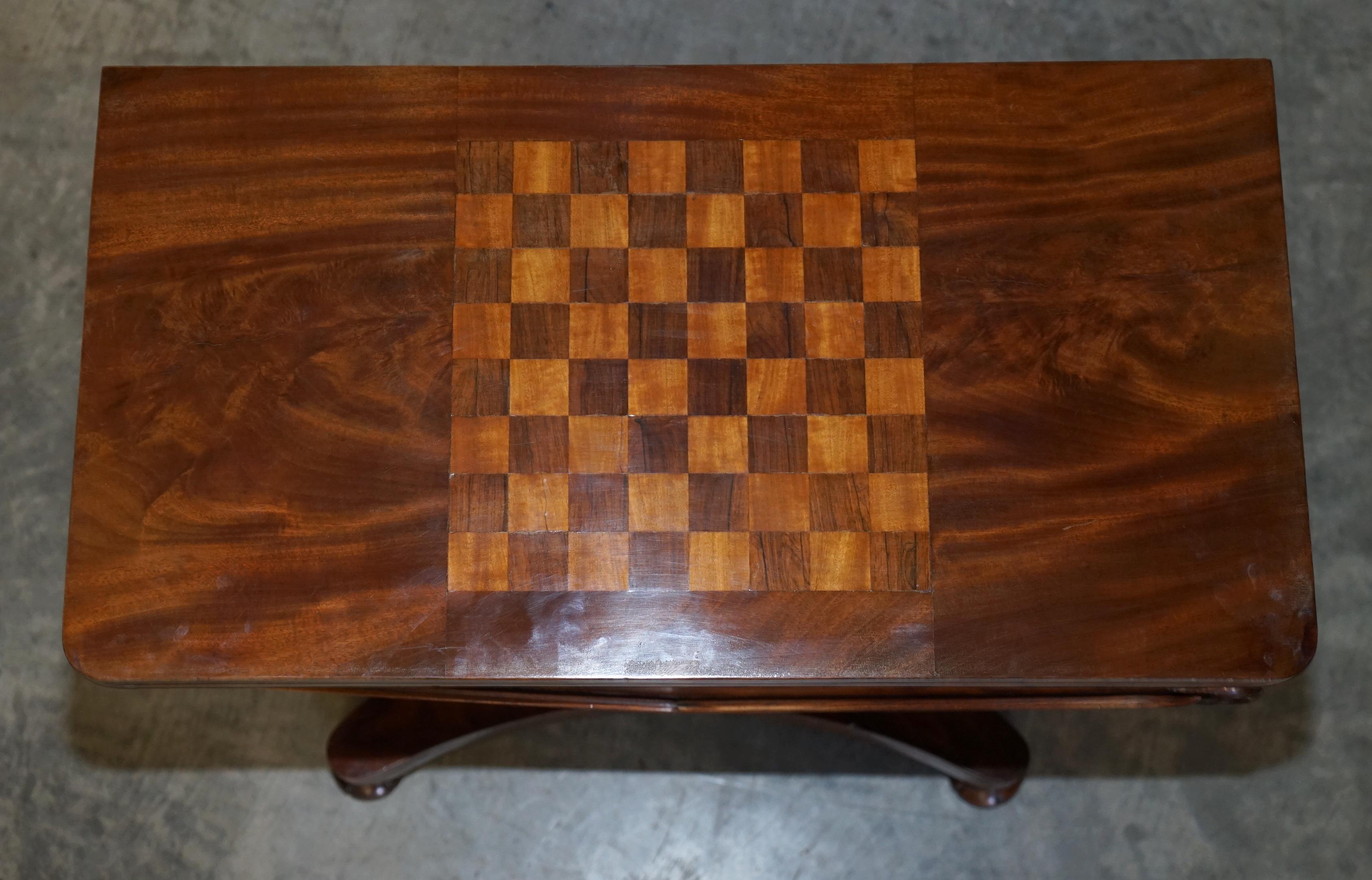 Hand-Crafted Rare William IV circa 1830 Hardwood Occasional Table Chess Board Games Cards Top For Sale