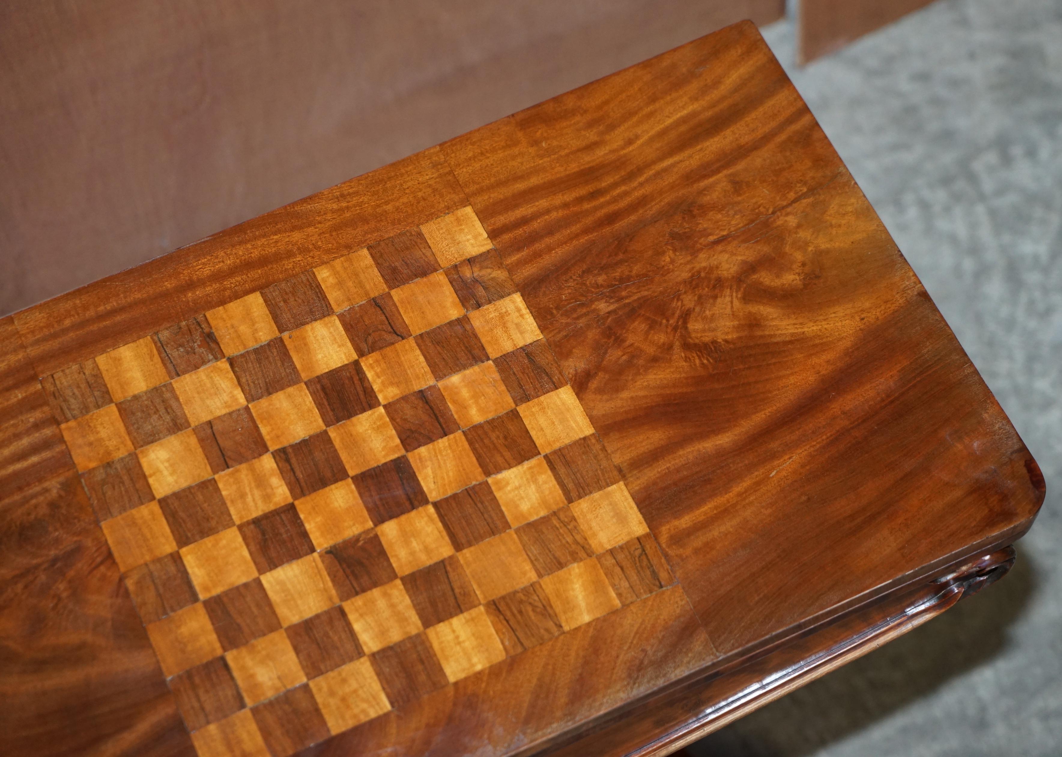 Rare William IV circa 1830 Hardwood Occasional Table Chess Board Games Cards Top For Sale 2