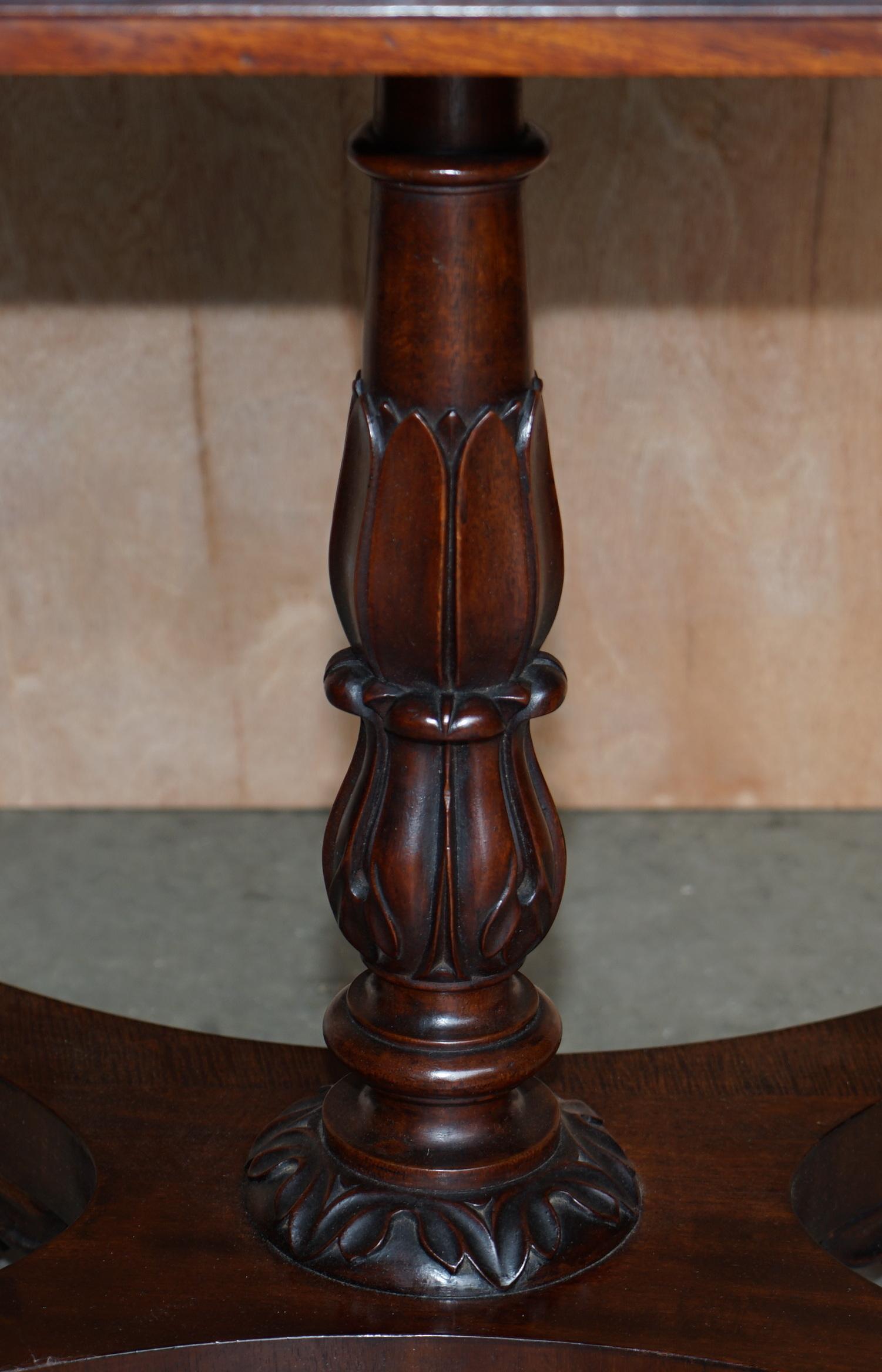 Rare William IV Hardwood Occasional Table with Brown Leather Chess Games Top For Sale 5