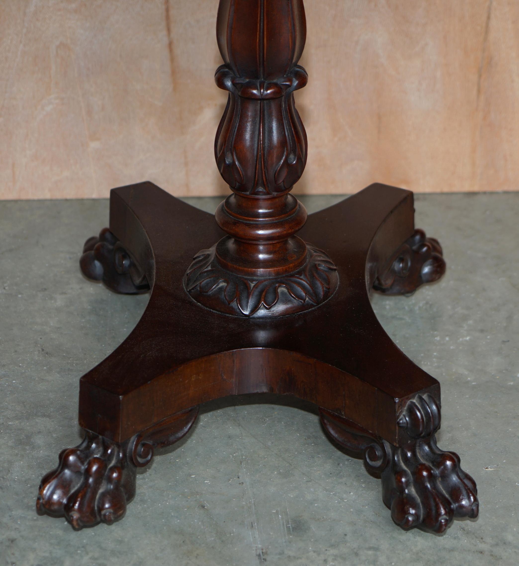 Rare William IV Hardwood Occasional Table with Brown Leather Chess Games Top For Sale 9