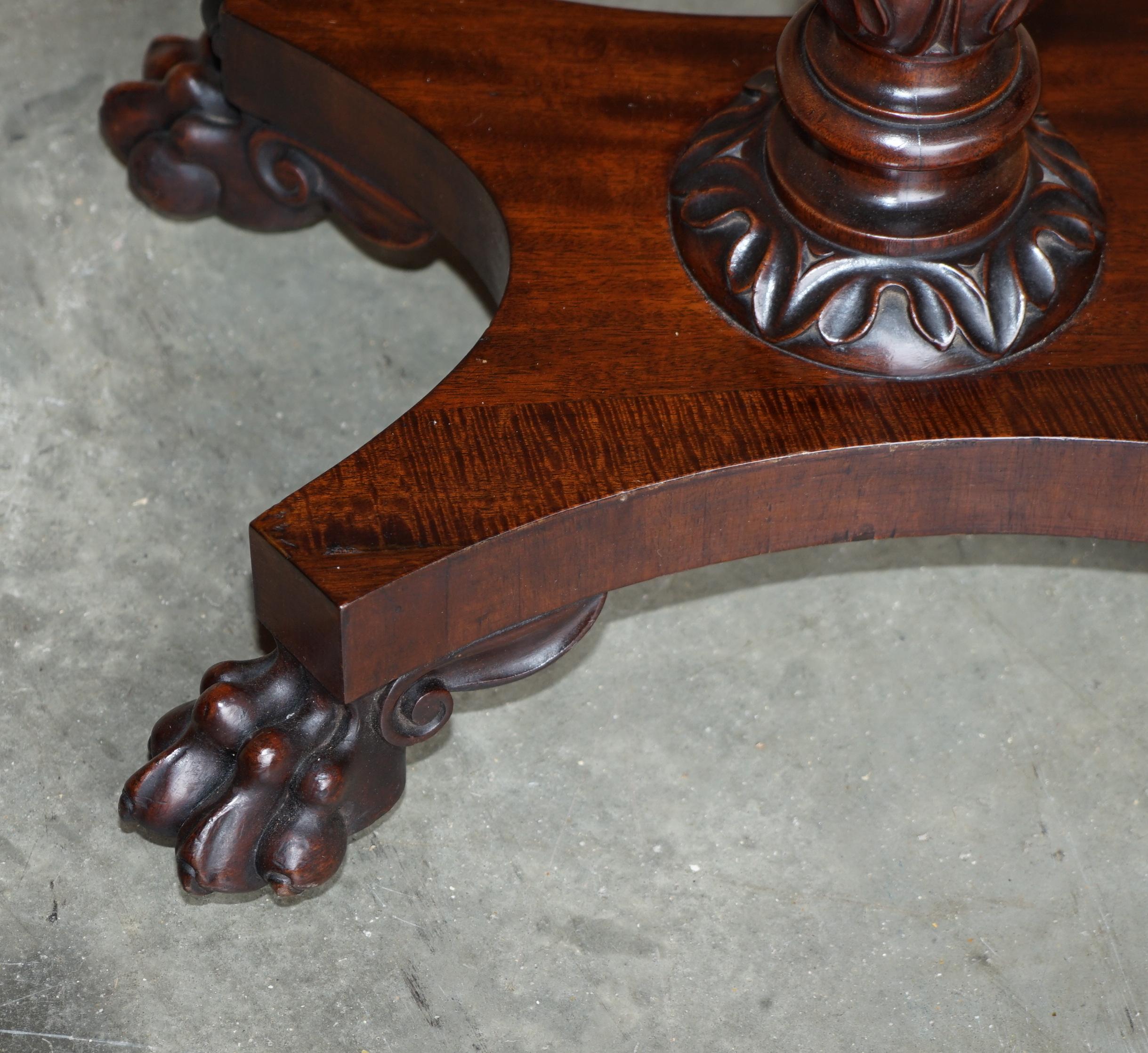 Rare William IV Hardwood Occasional Table with Brown Leather Chess Games Top For Sale 12