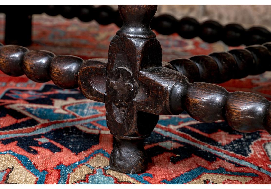 Rare William & Mary Period Carved Oak Daybed 3