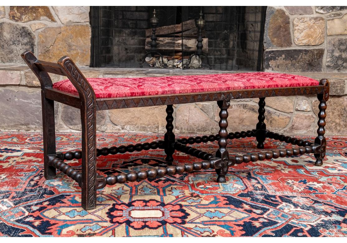 Rare William & Mary Period Carved Oak Daybed For Sale 2