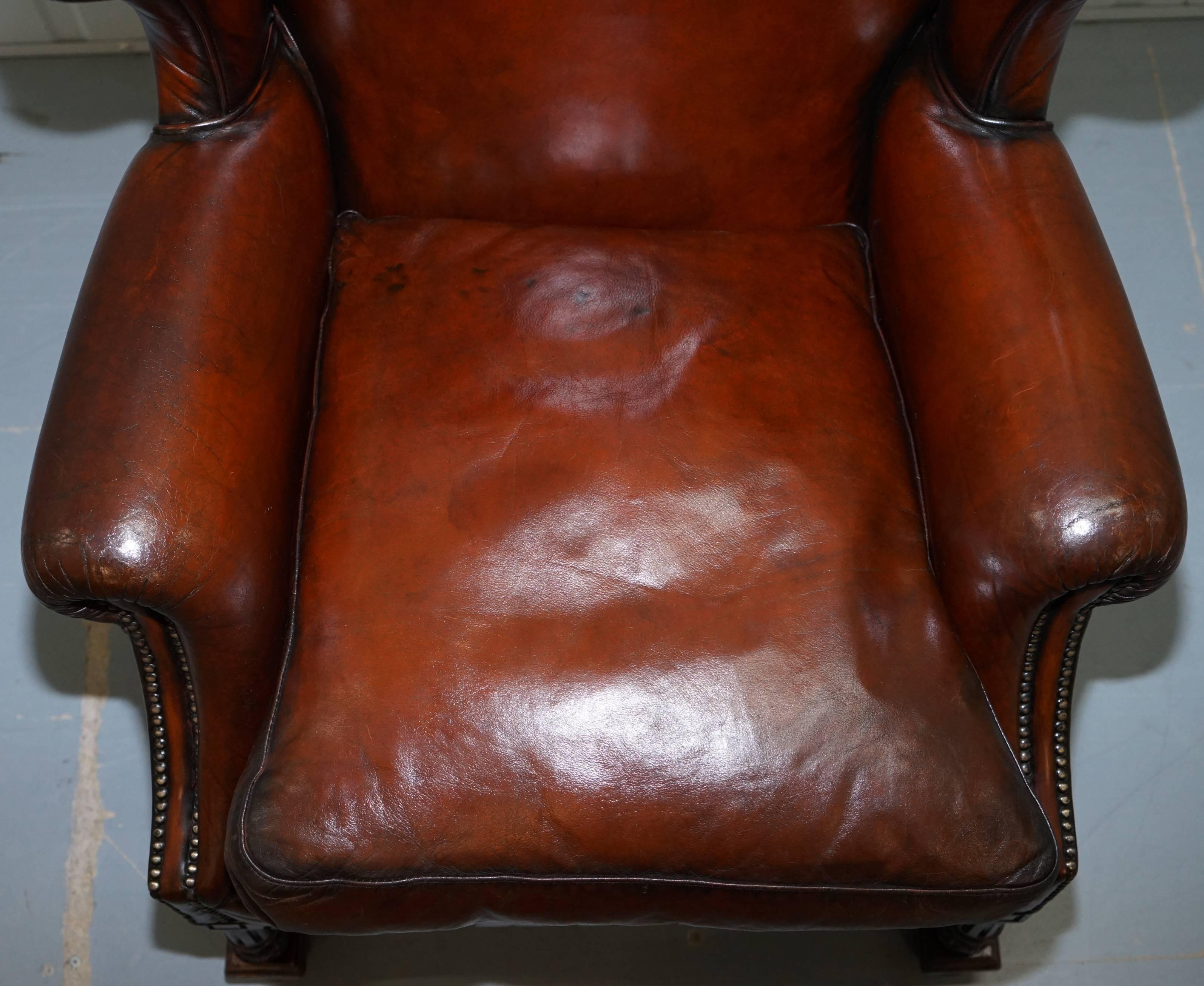antique leather arm chair