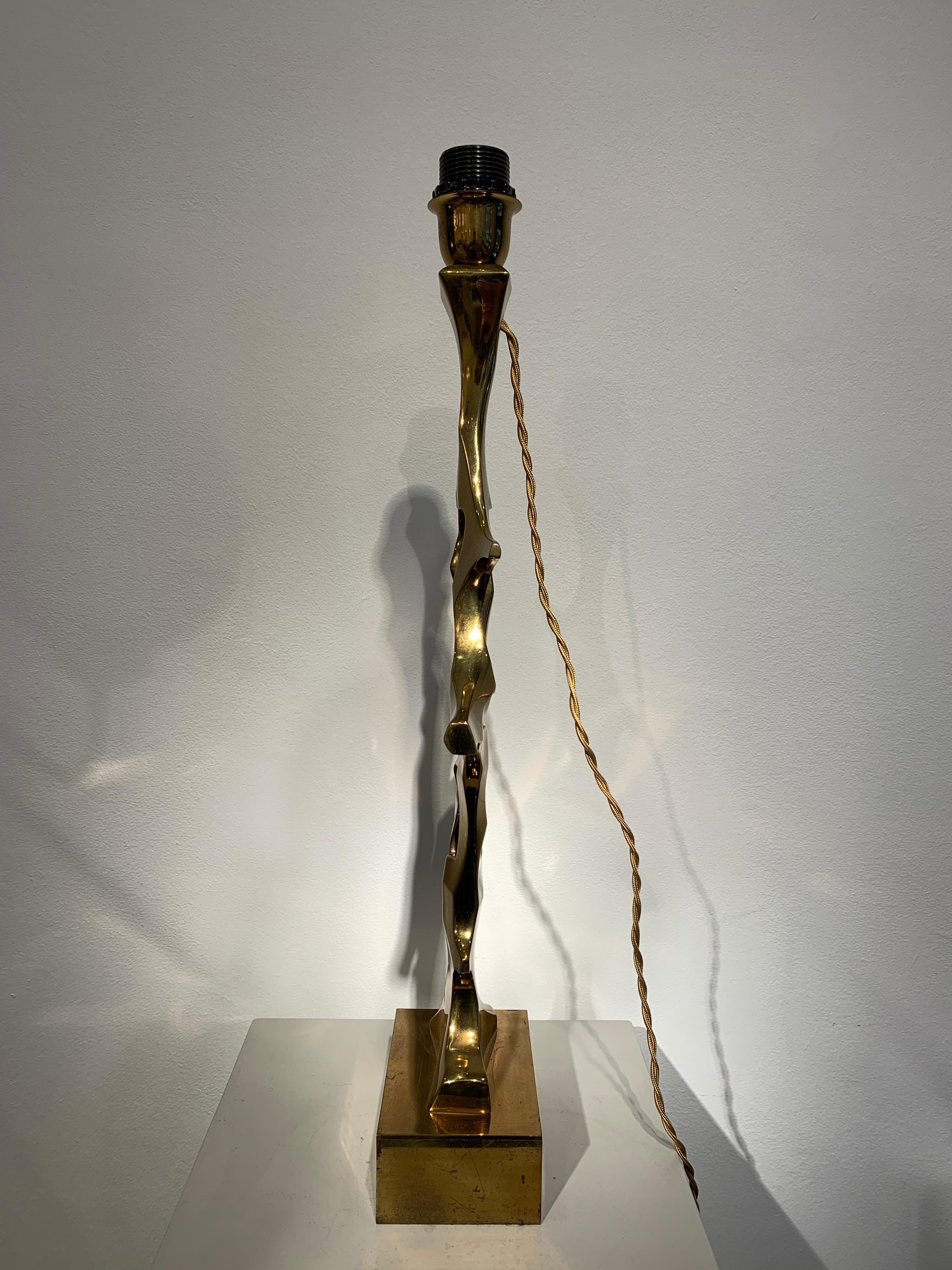 Rare Willy Daro Brass Table Lamp, 1970s 4